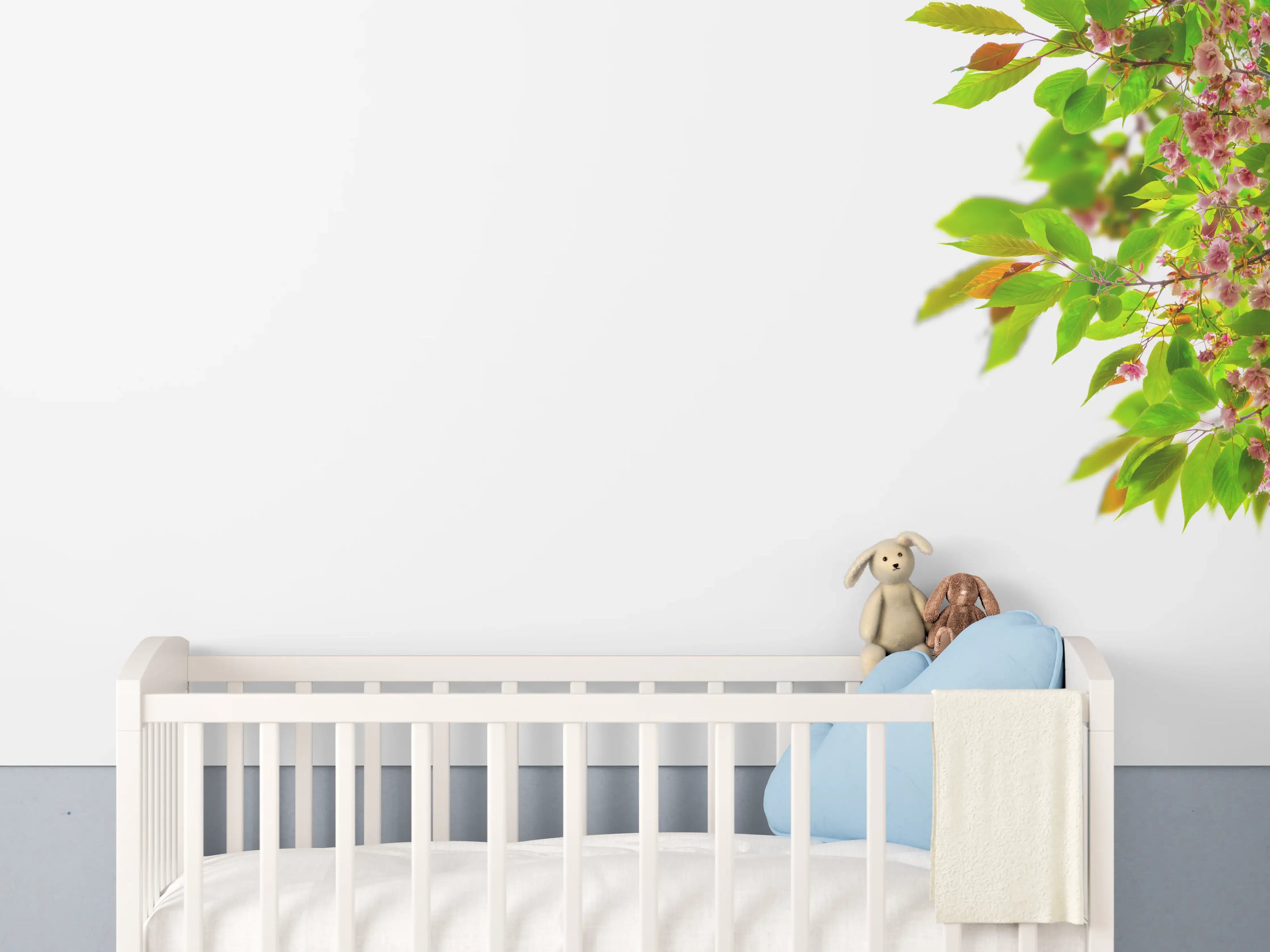 Babyzimmer Wandgestaltung - Schöner Kirschblütenast
