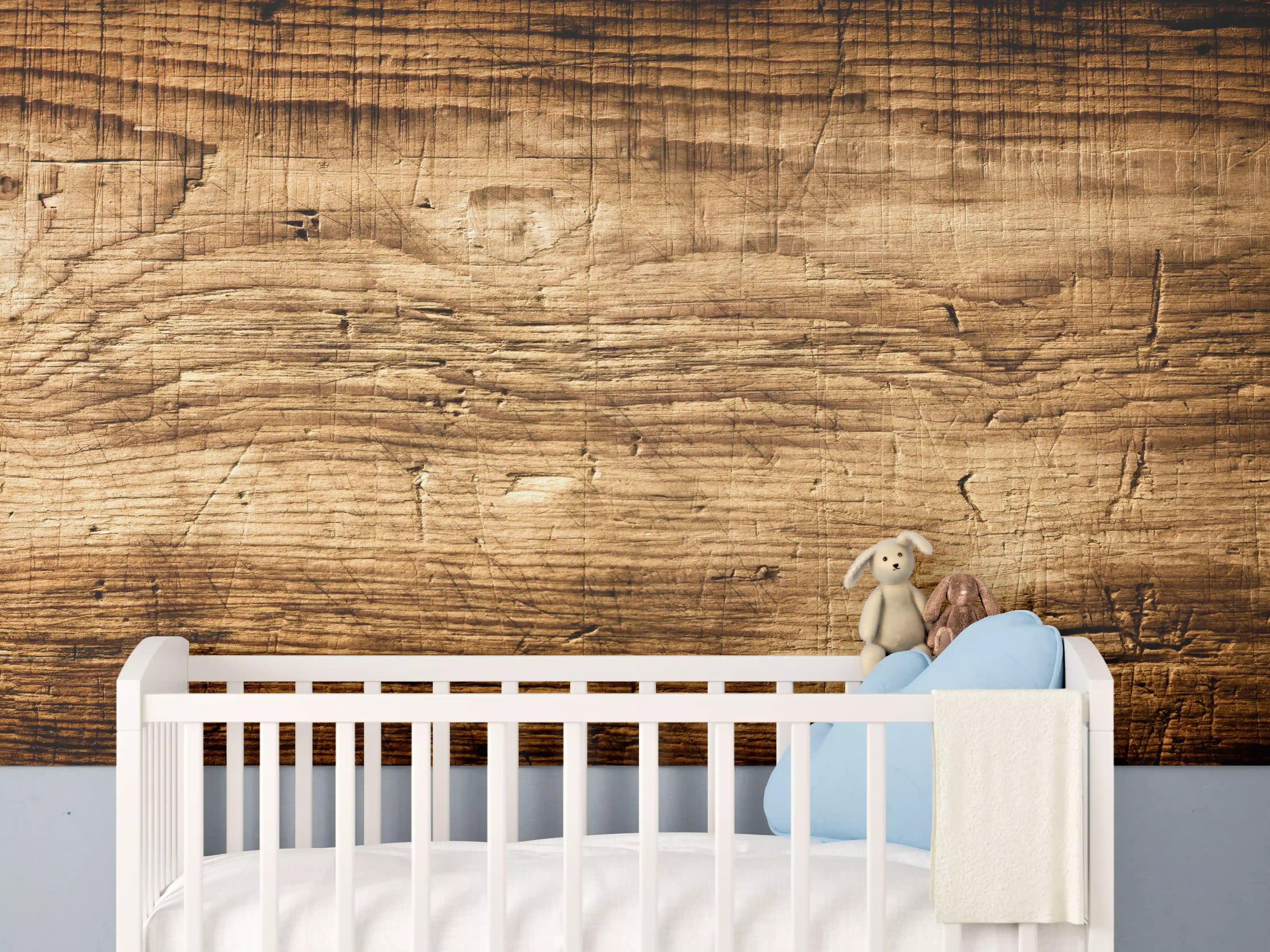 Babyzimmer Wandgestaltung - Schönes Eichenholz