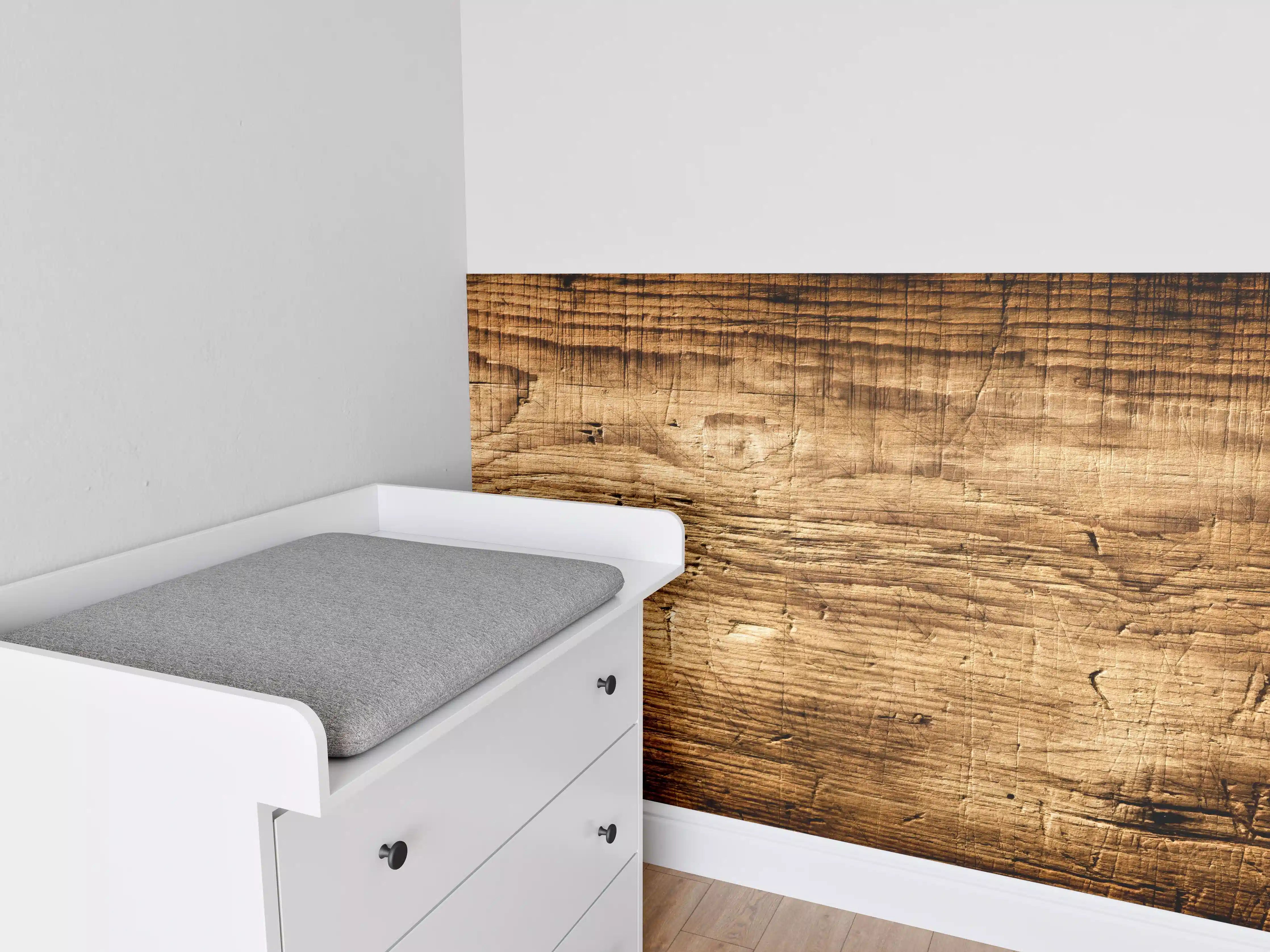 Babyzimmer Wandgestaltung - Schönes Eichenholz