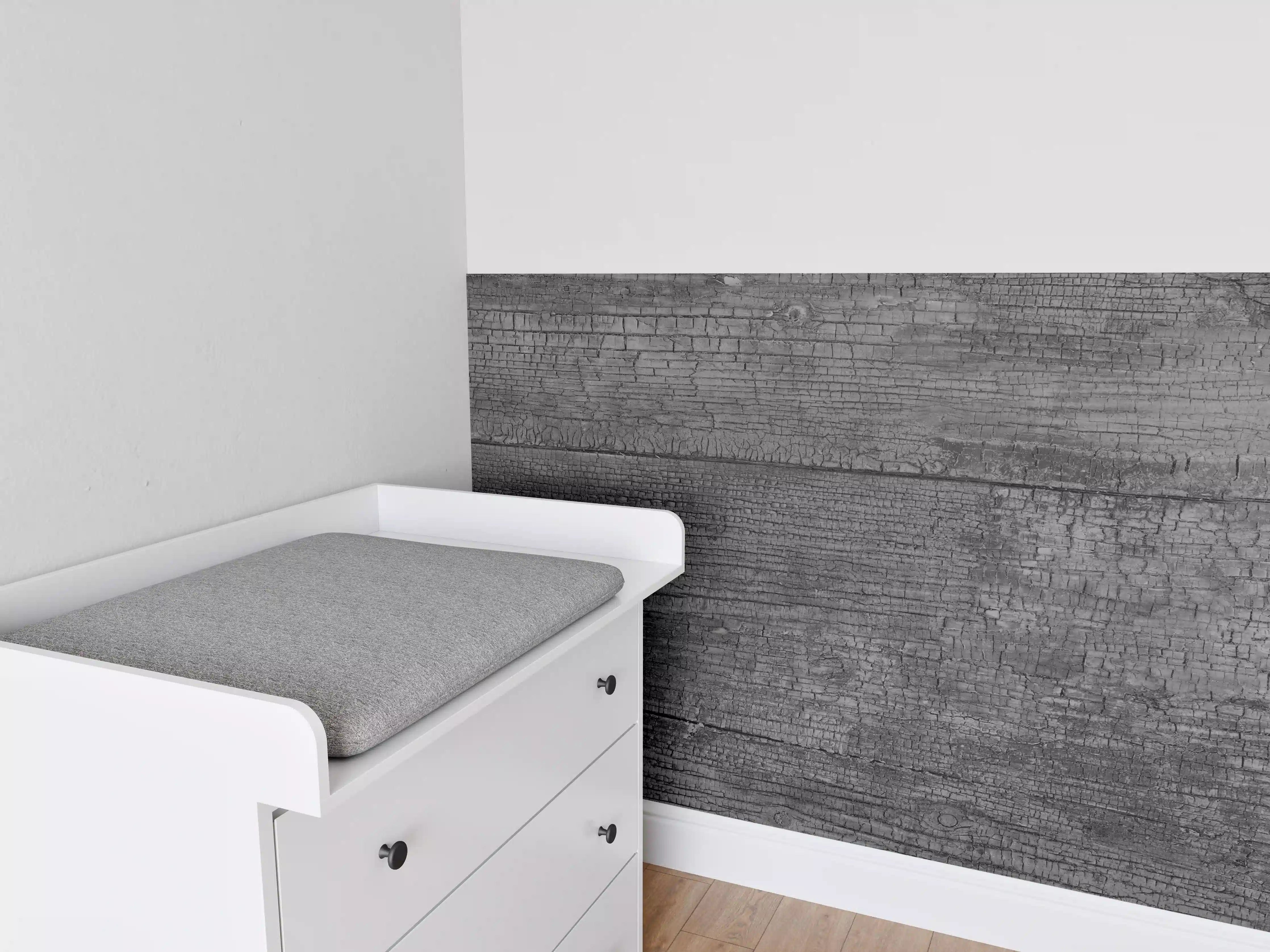 Babyzimmer Wandgestaltung - Schwarz-Graue Holztextur