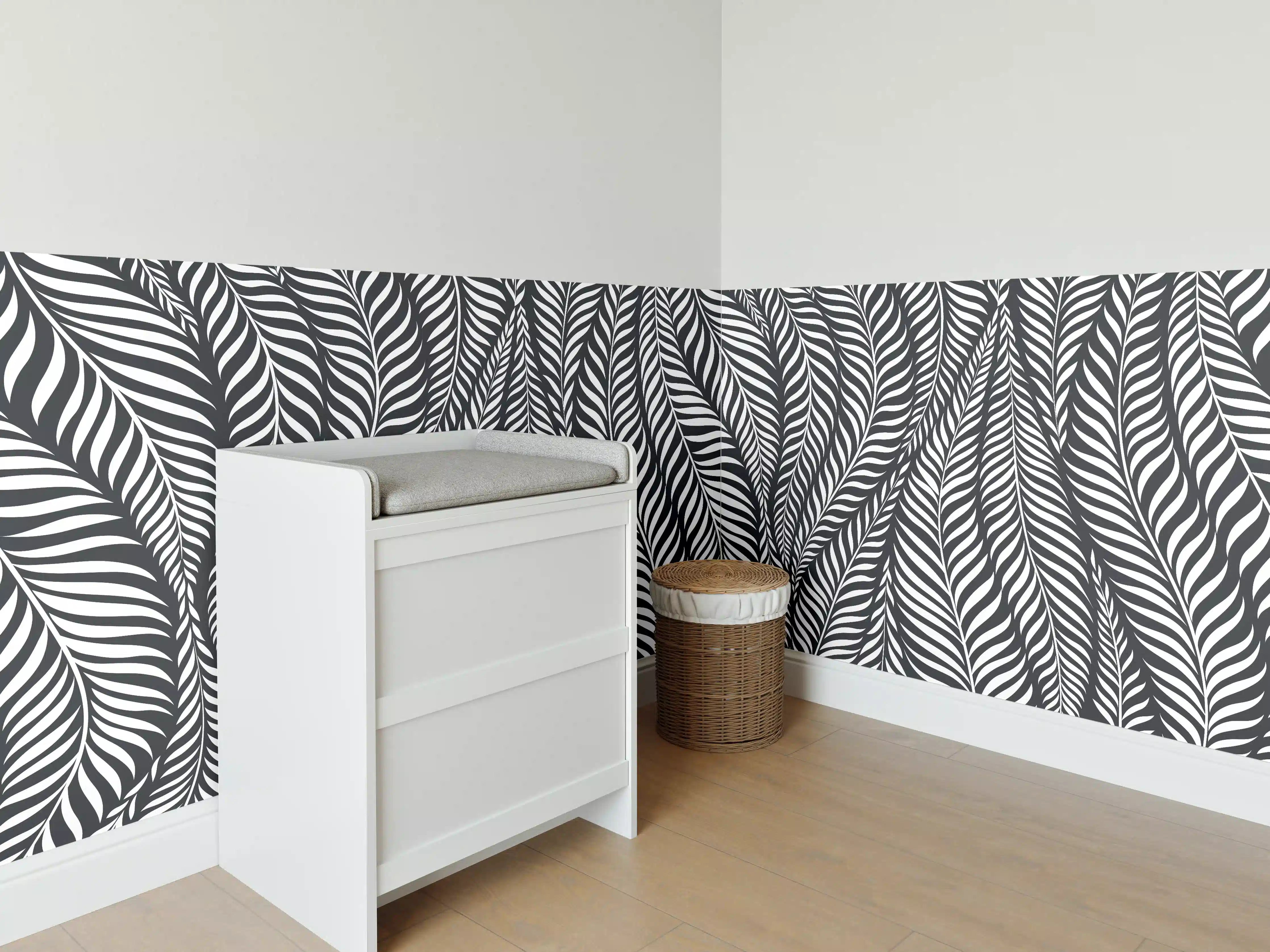 Babyzimmer Wandgestaltung - Schwarz-Weiß-Optik für eleganten Stil