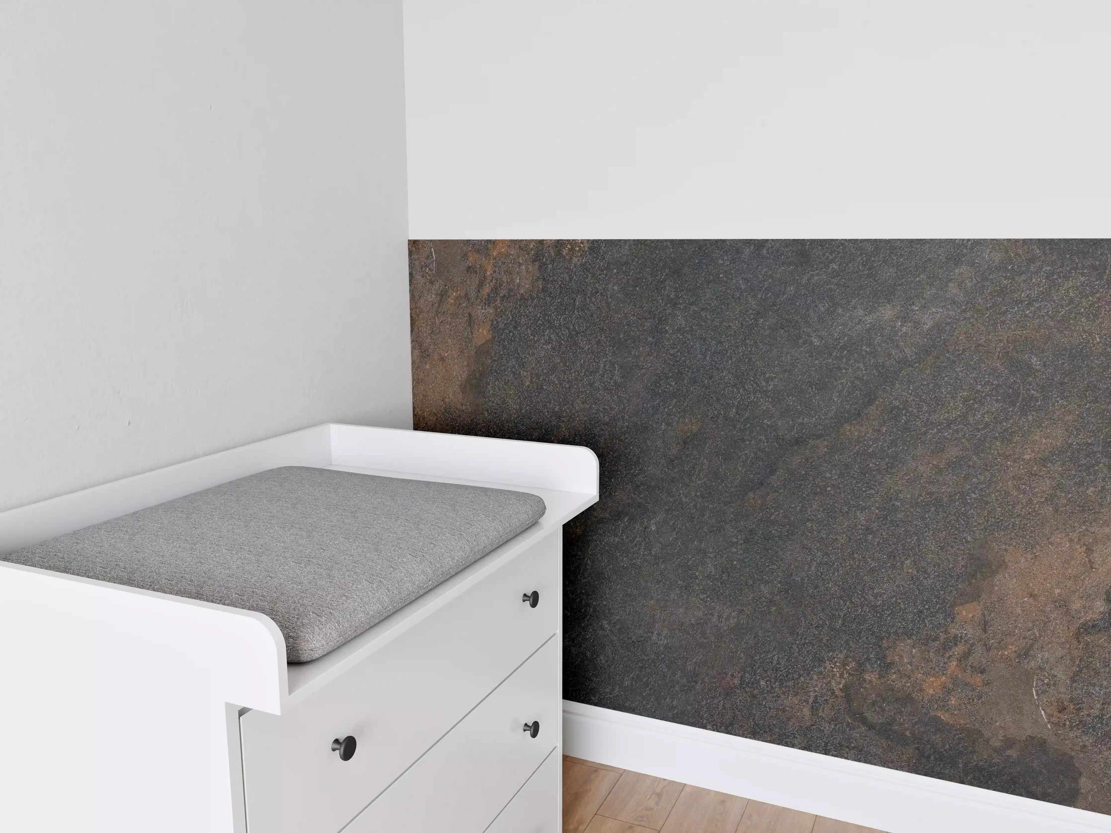 Babyzimmer Wandgestaltung - Schwarz braun rostigen Stein Fliesen