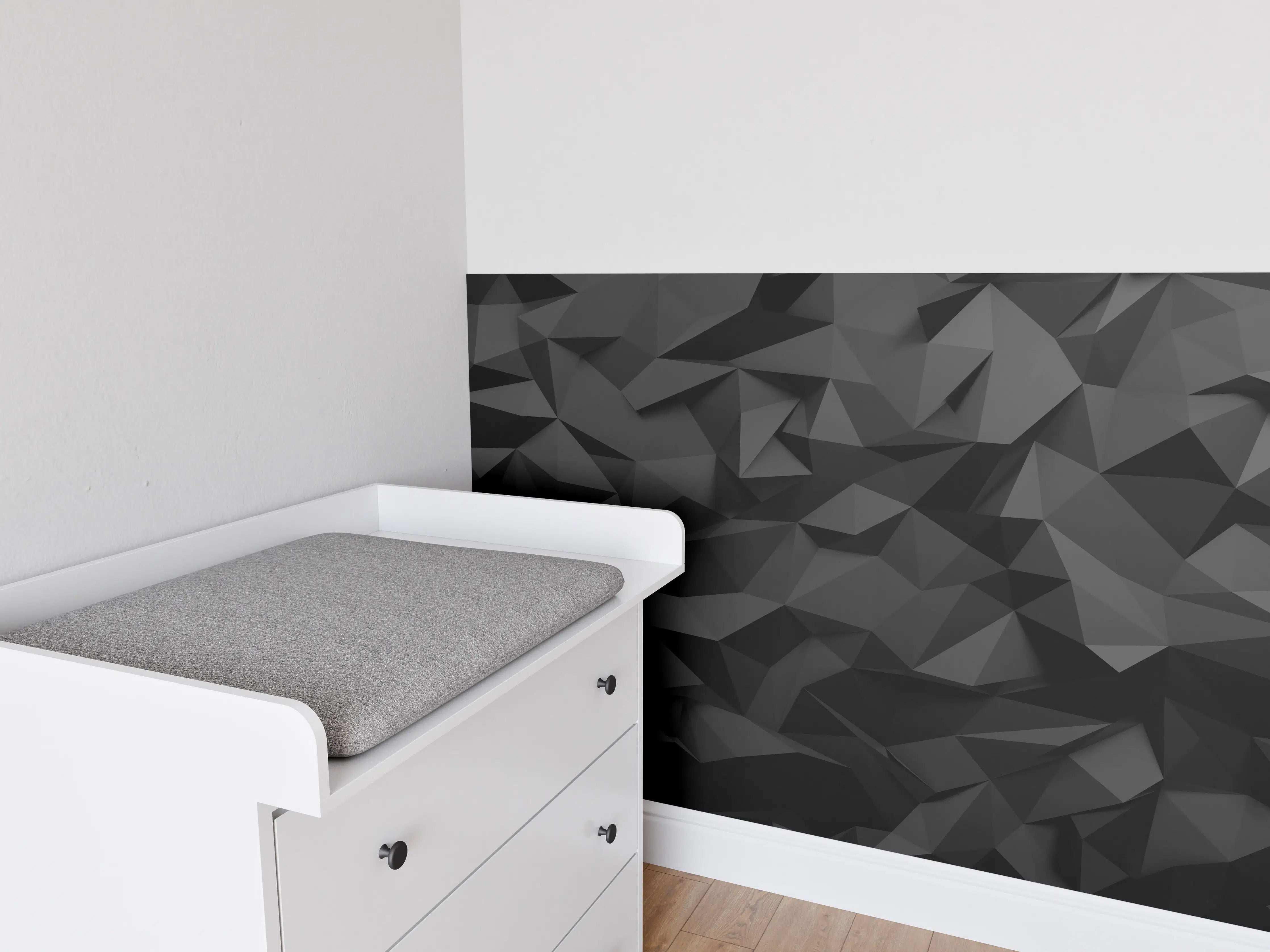 Babyzimmer Wandgestaltung - Schwarze Polygon-Muster Textur