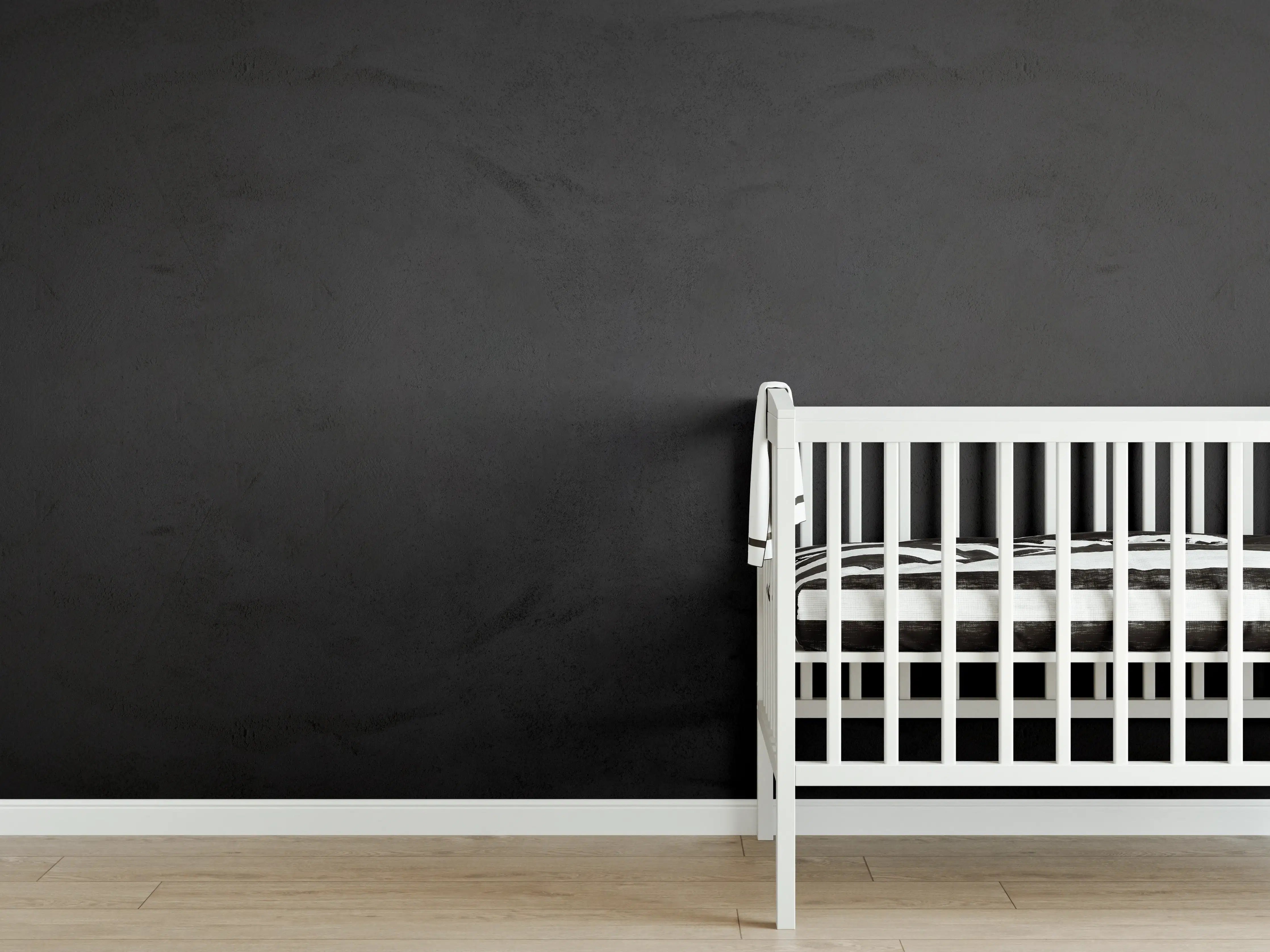 Babyzimmer Wandgestaltung - Schwarze anthrazit Textur