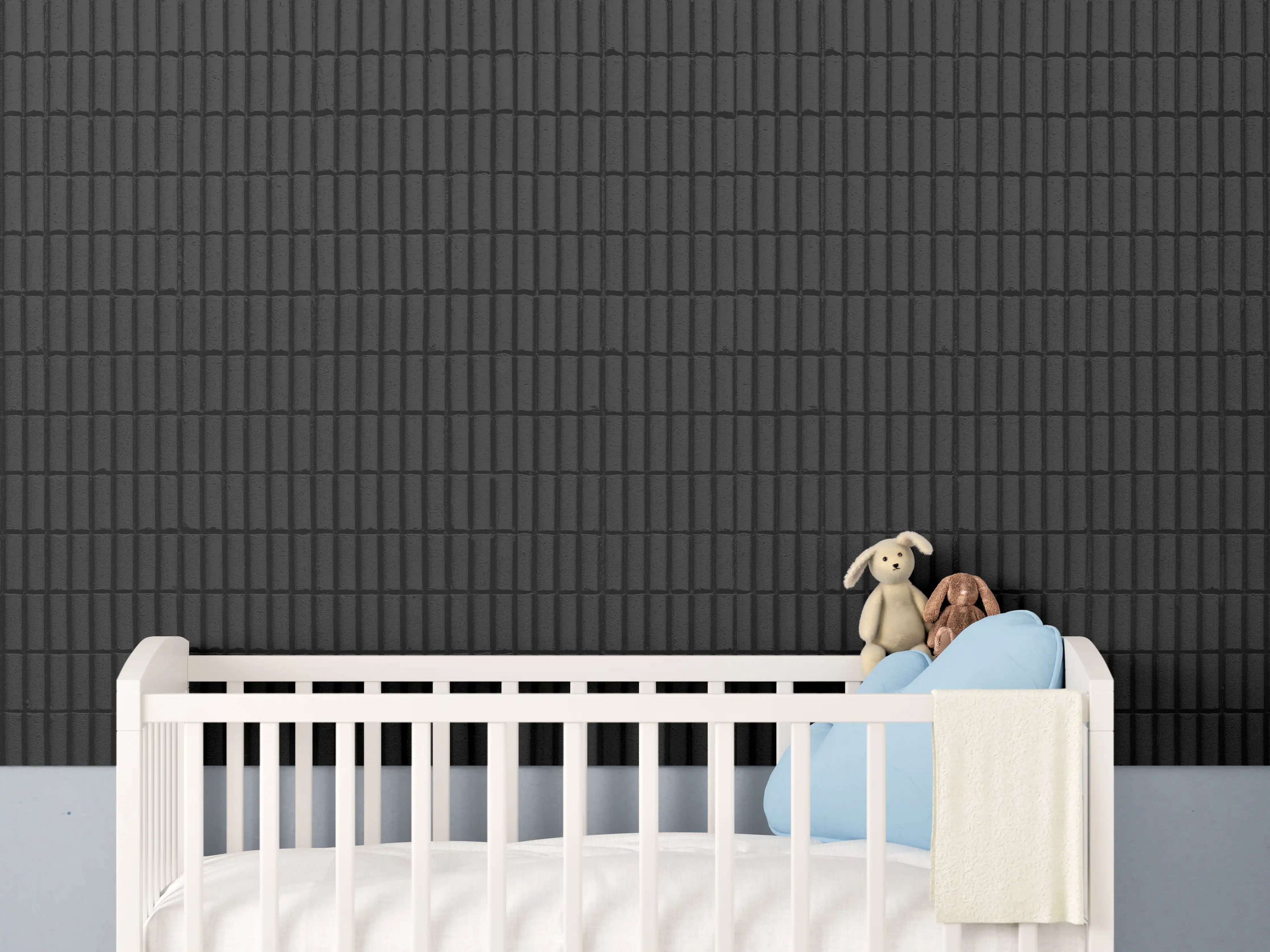 Babyzimmer Wandgestaltung - Schwarze geometrische Ziegeln