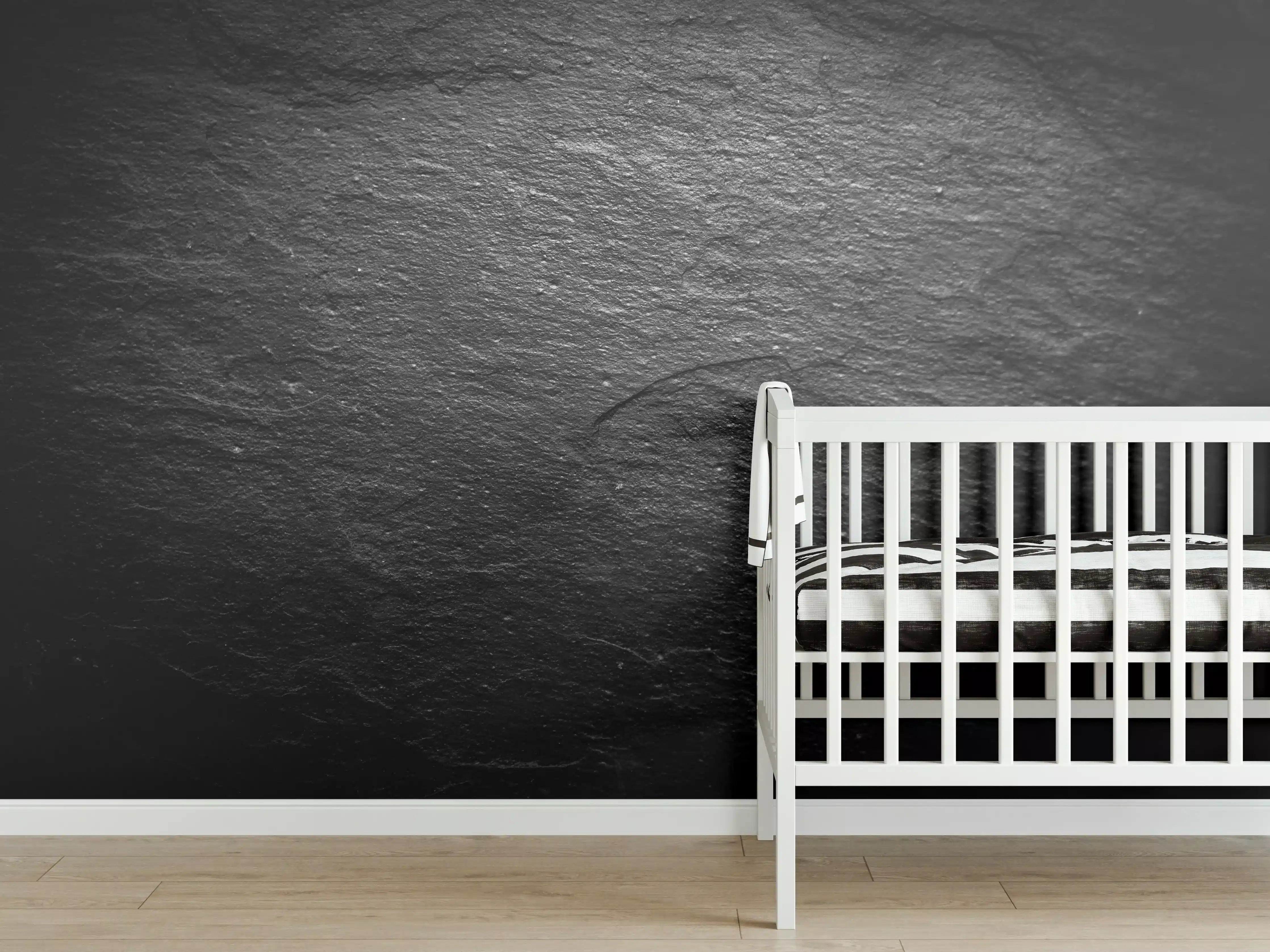 Babyzimmer Wandgestaltung - Schwarzer Schieferstein