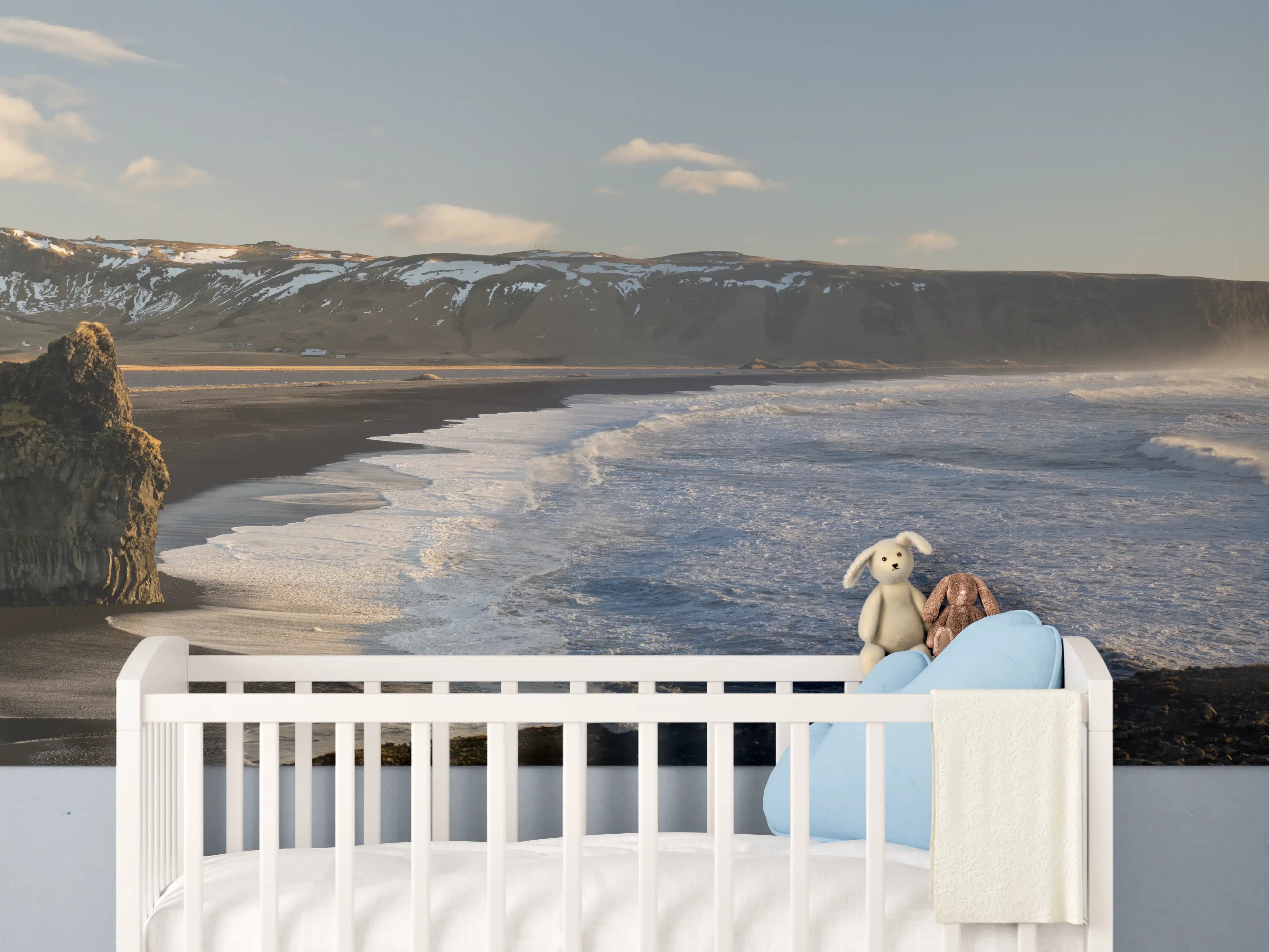 Babyzimmer Wandgestaltung - Schwarzer Strand von Dyrholaey