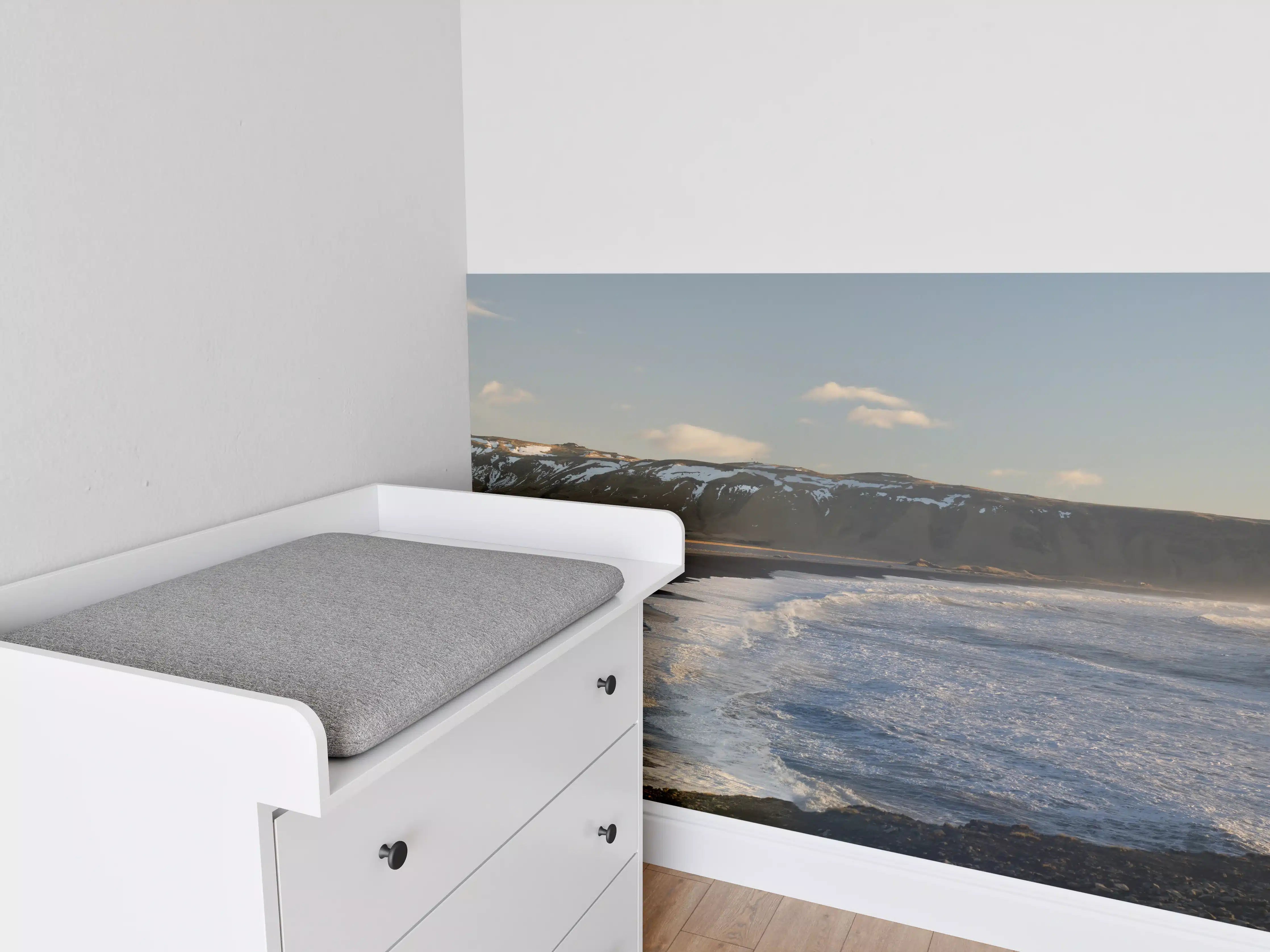Babyzimmer Wandgestaltung - Schwarzer Strand von Dyrholaey