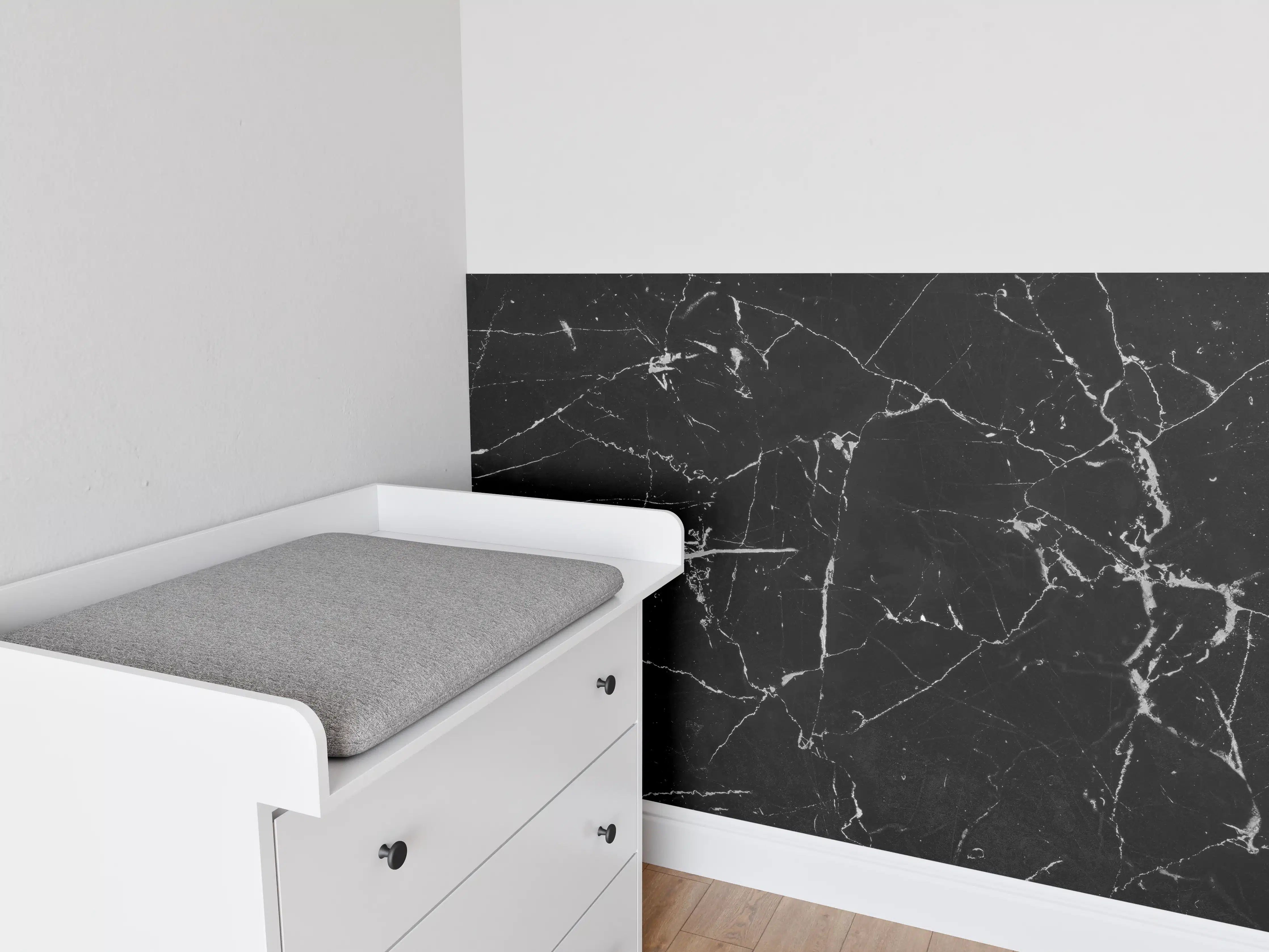 Babyzimmer Wandgestaltung - Schwarzer portoro Marmor