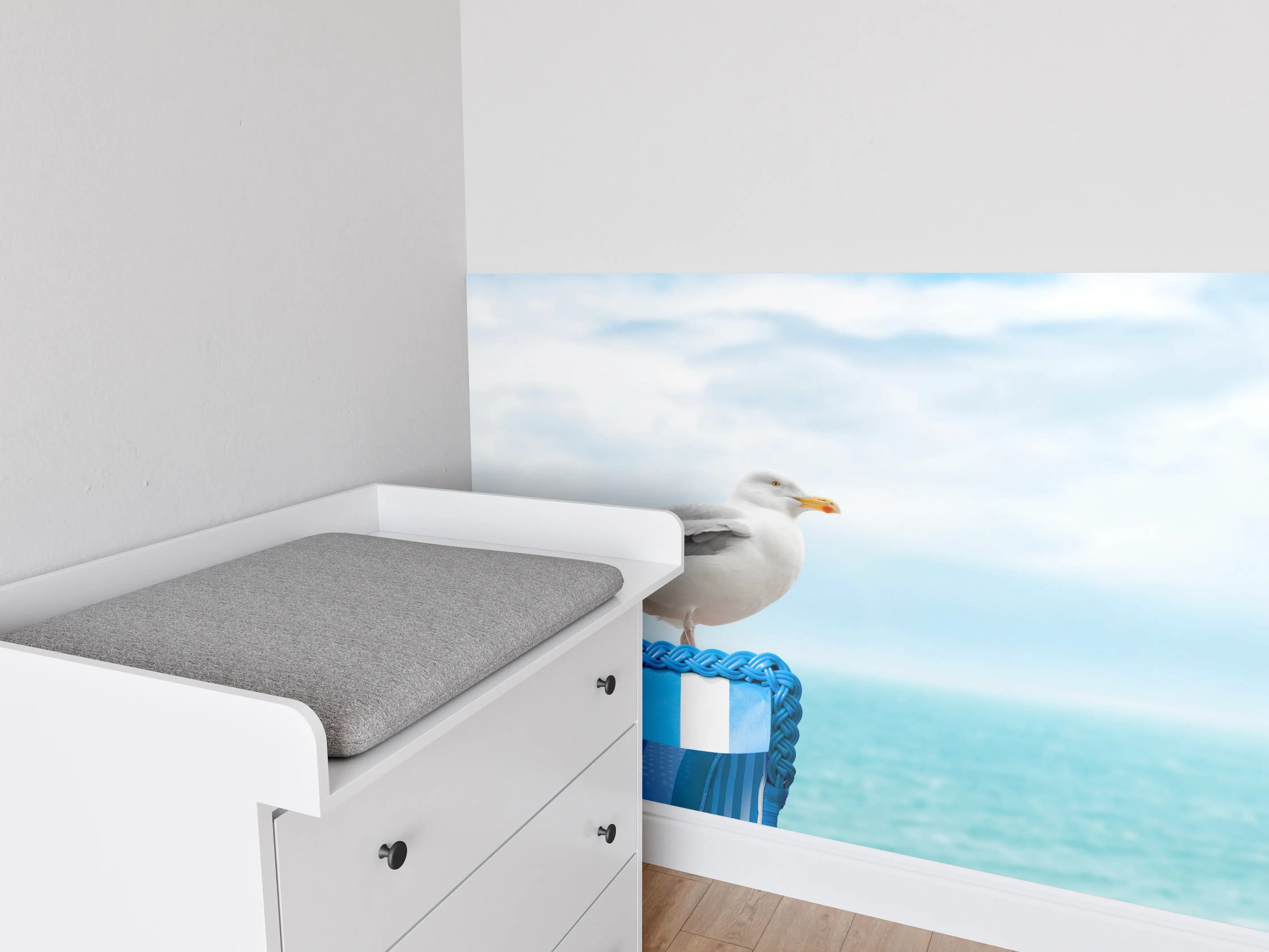 Babyzimmer Wandgestaltung - Seagull by the Beach Chair