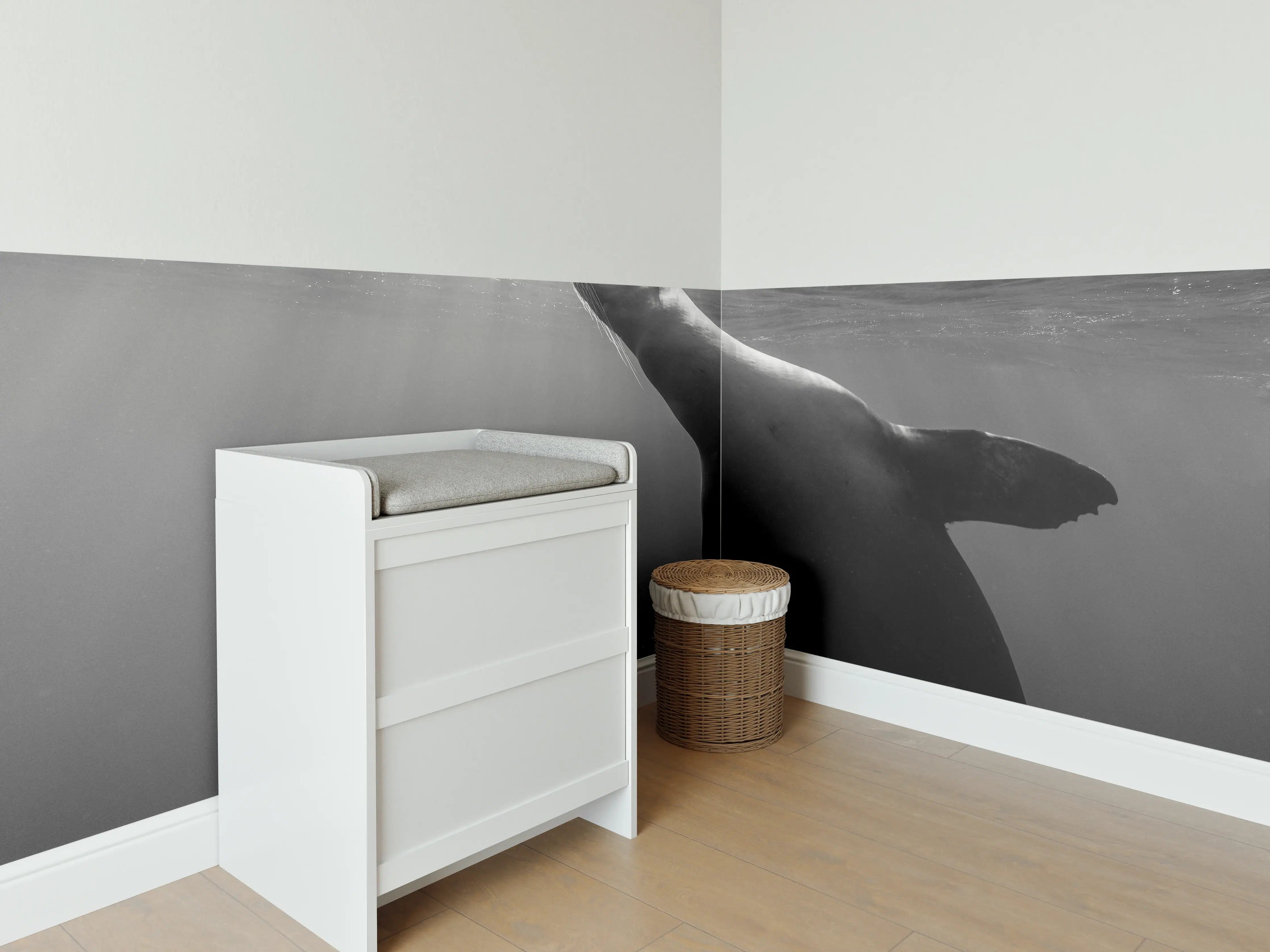 Babyzimmer Wandgestaltung - Seelöwe beim Fressen von Sardinen
