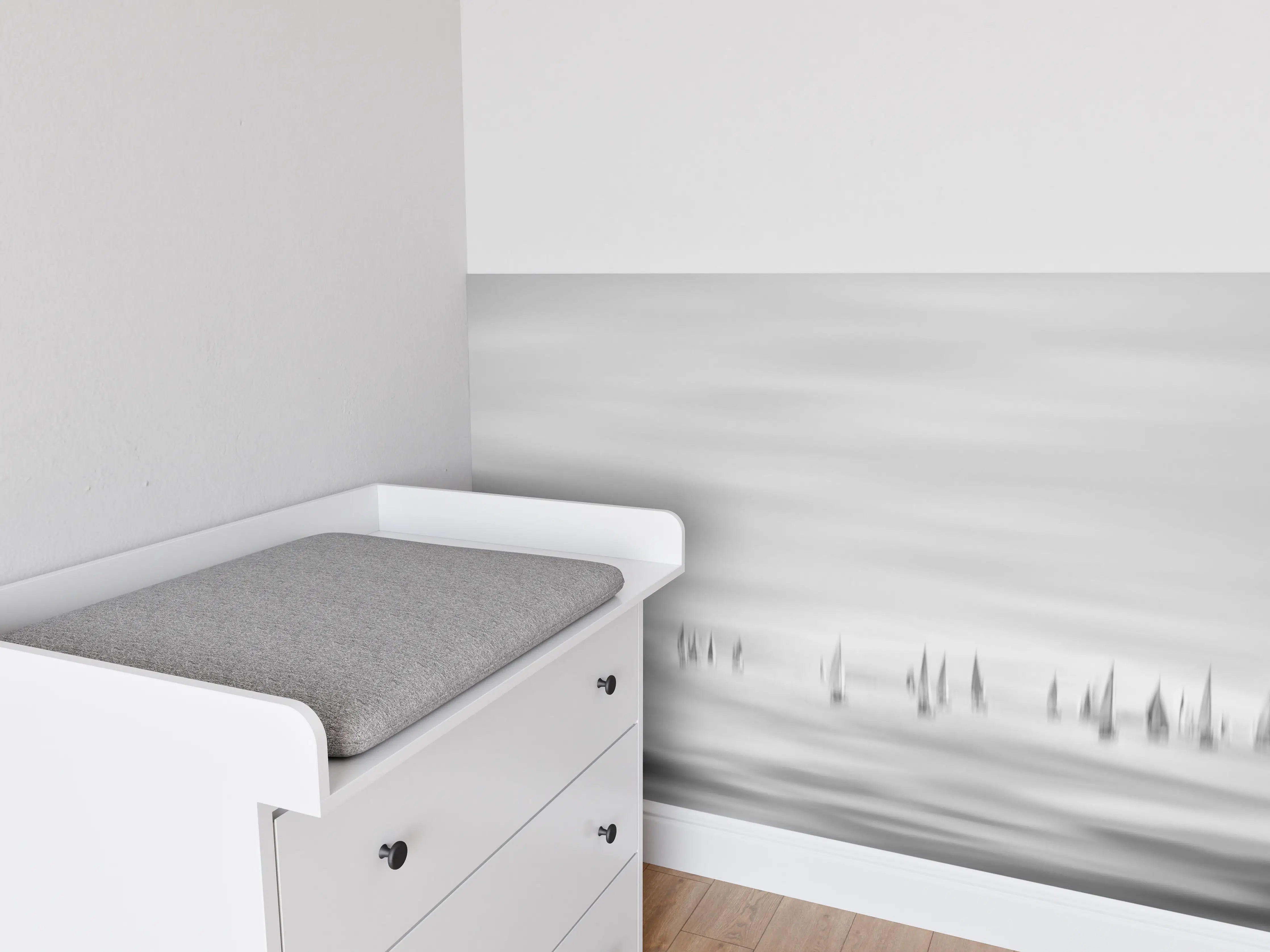 Babyzimmer Wandgestaltung - Segelboote am Meer - Unscharf