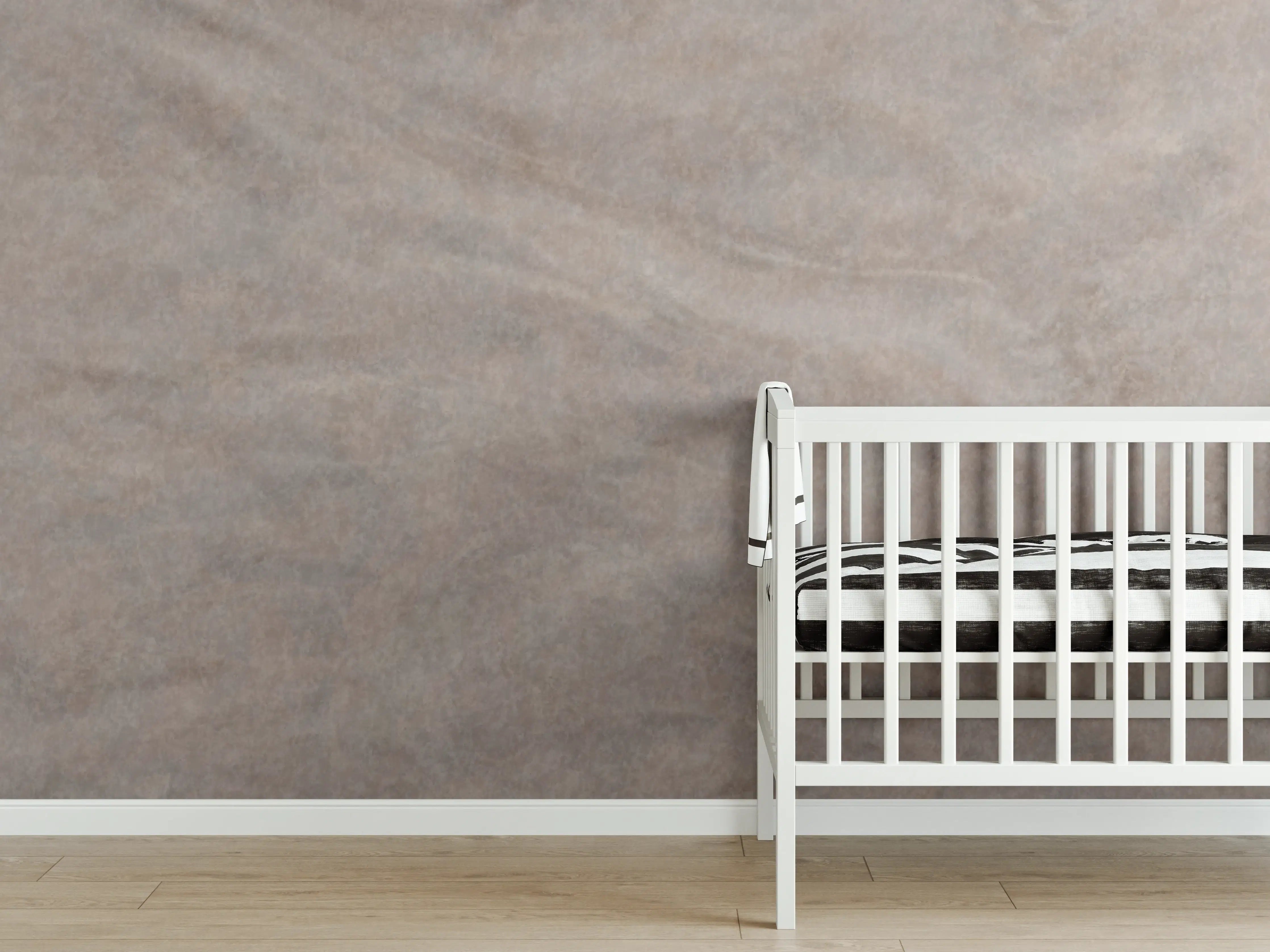 Babyzimmer Wandgestaltung - Seidige Grau-Beige Marmortextur