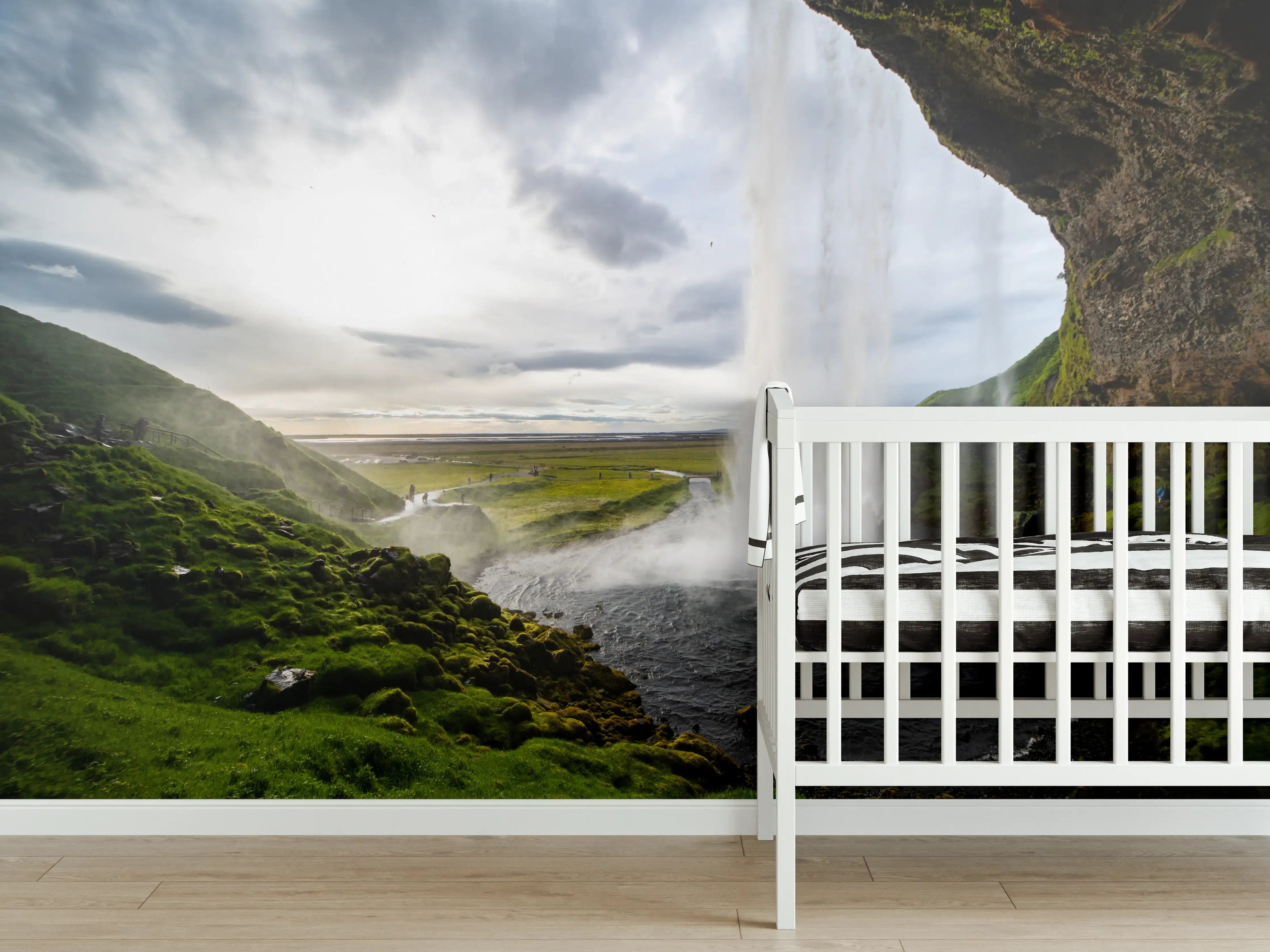 Babyzimmer Wandgestaltung - Seljalandsfoss Wasserfall