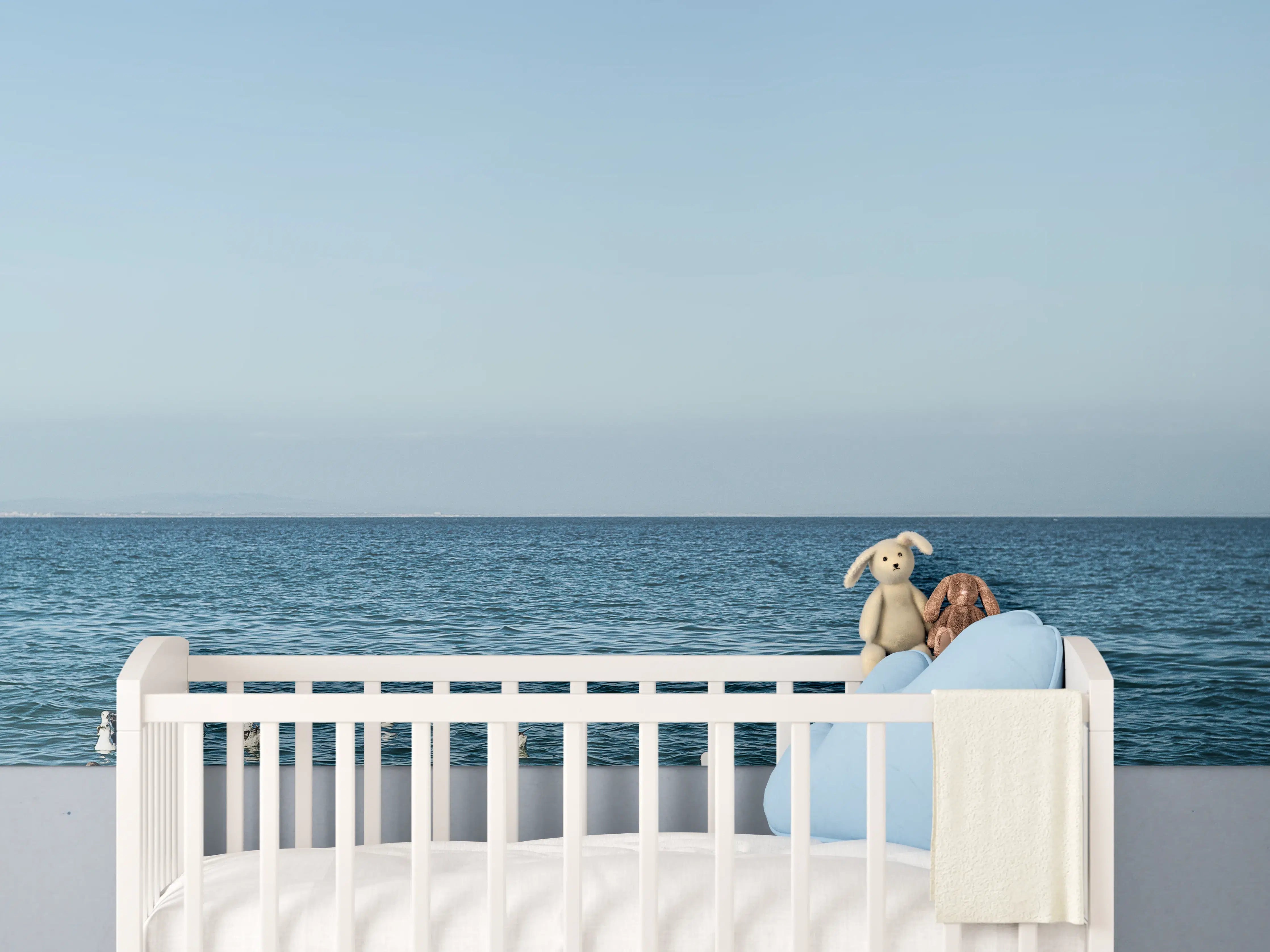 Babyzimmer Wandgestaltung - Serene Beach Seascape