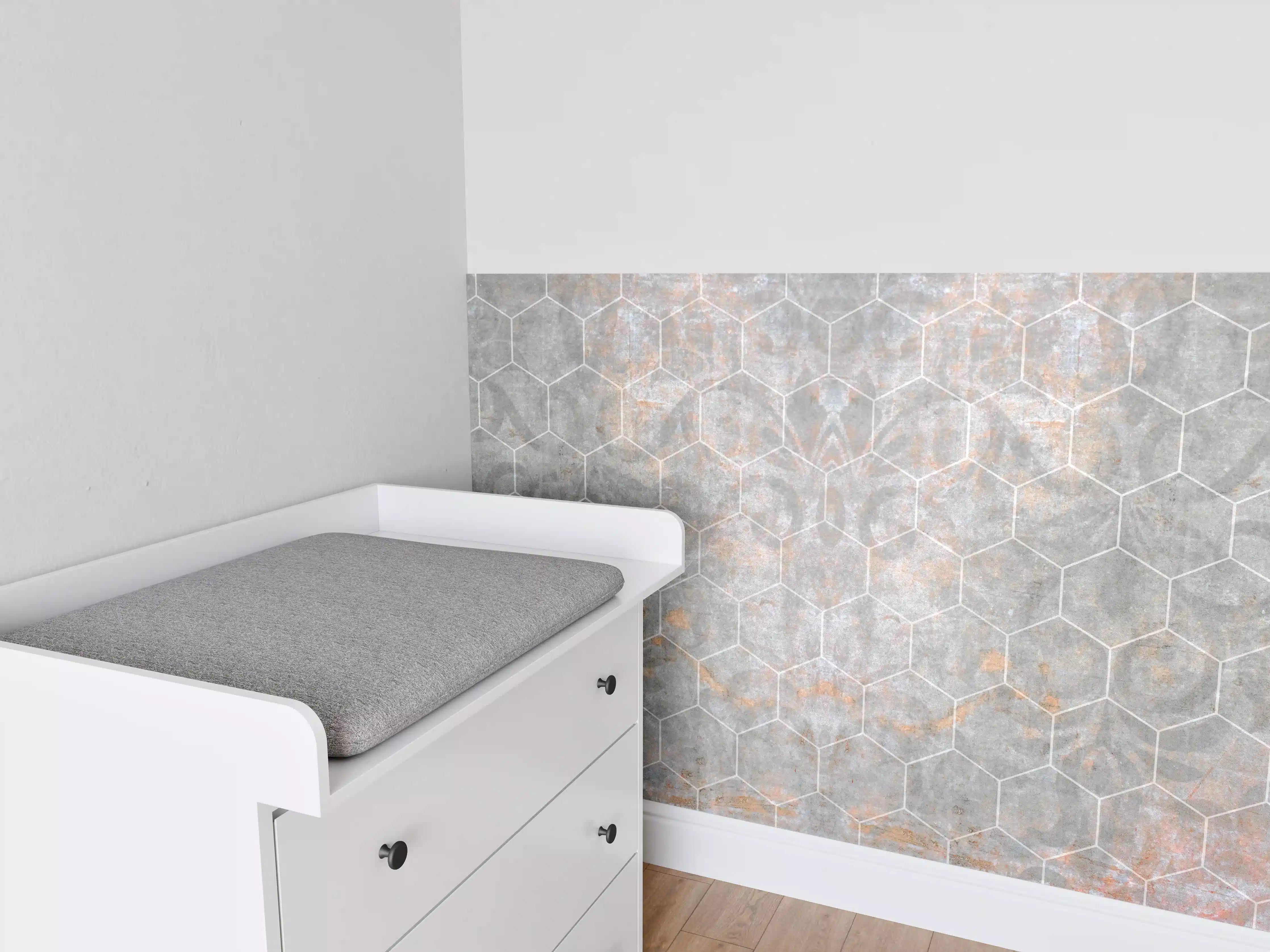 Babyzimmer Wandgestaltung - Shabby Grau-Weiße Fliesentextur