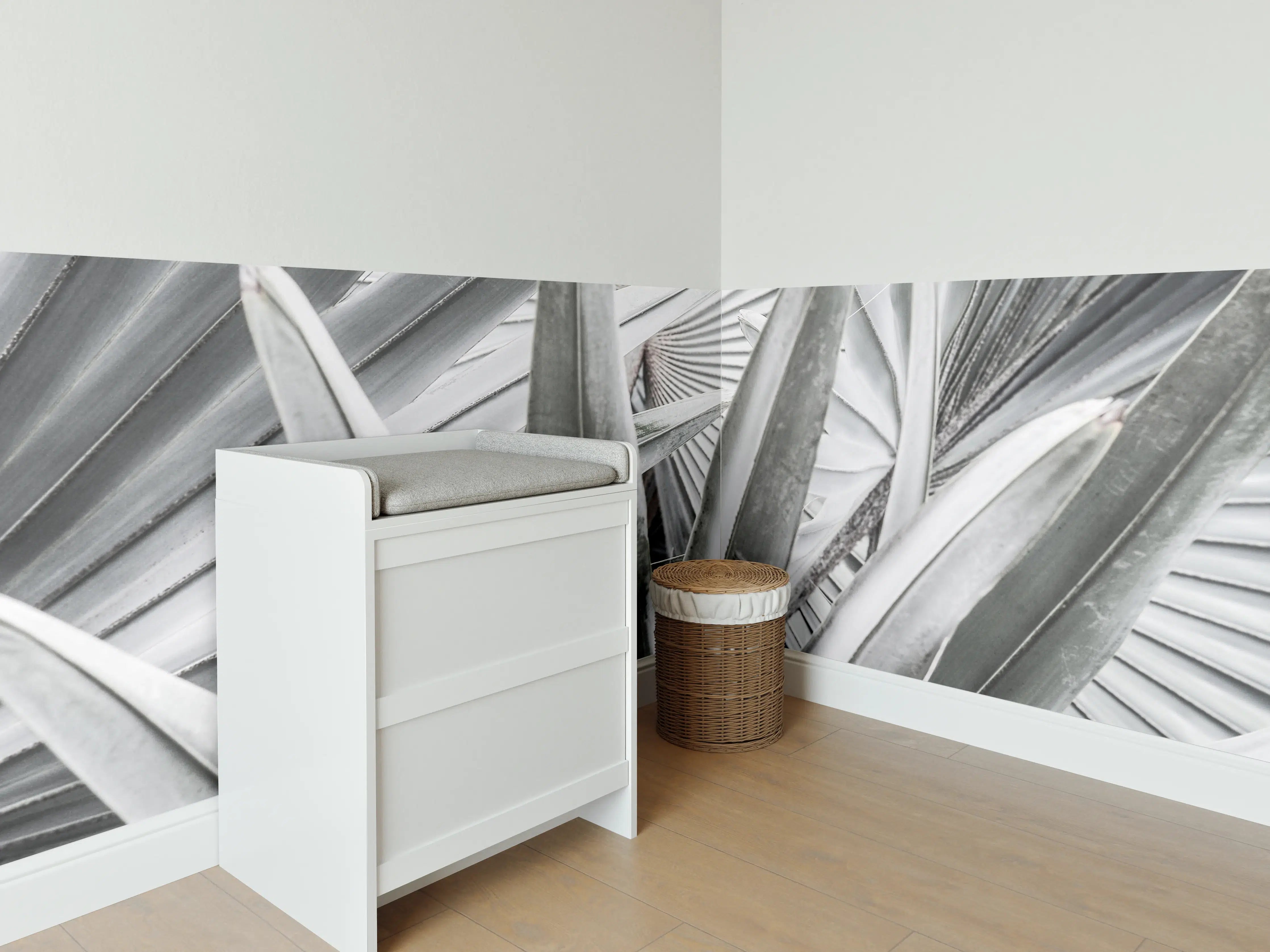 Babyzimmer Wandgestaltung - Silberne Agaven-Nahaufnahme