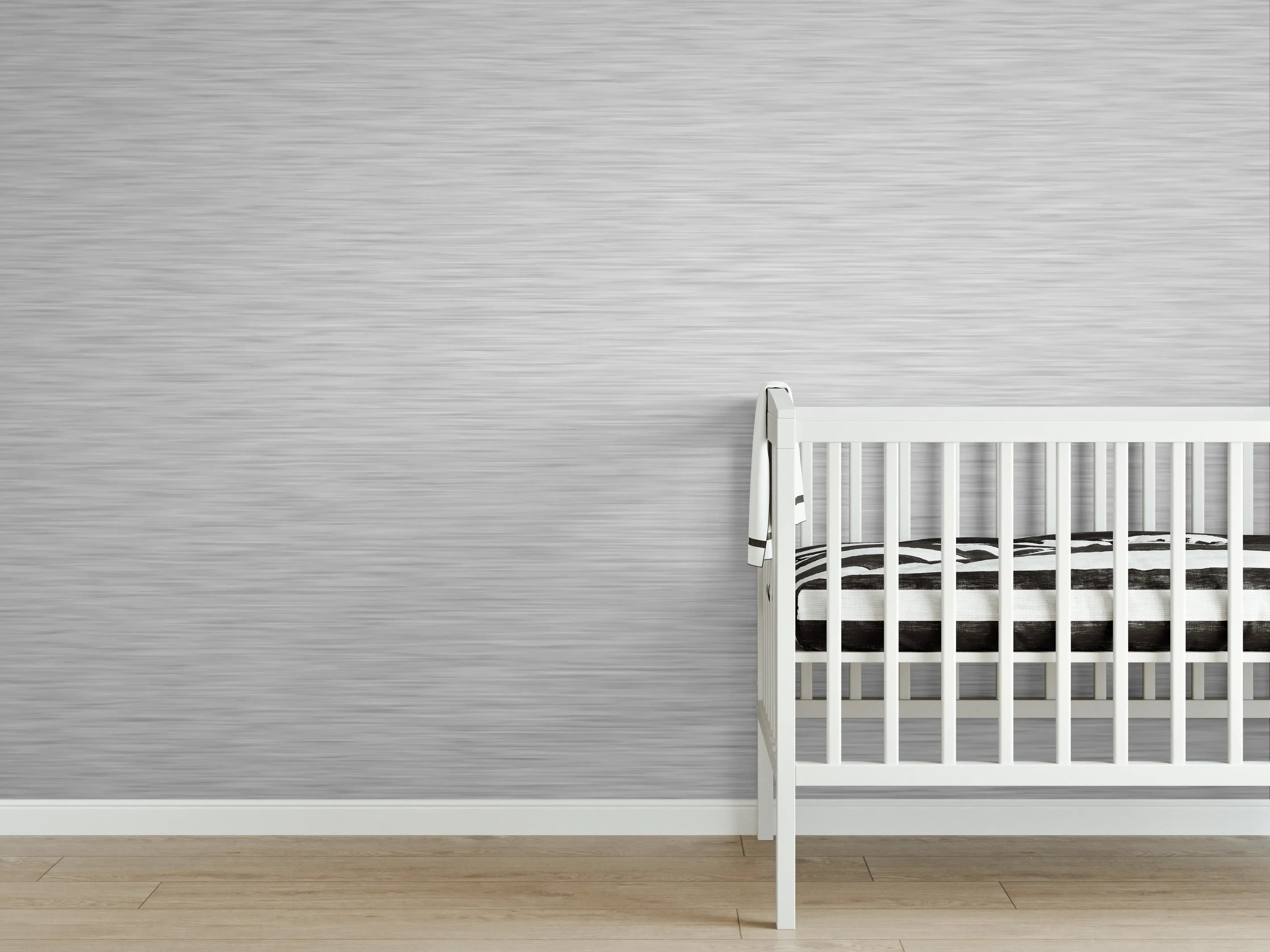 Babyzimmer Wandgestaltung - Silver - ALU Prime - Metall Gebürstet
