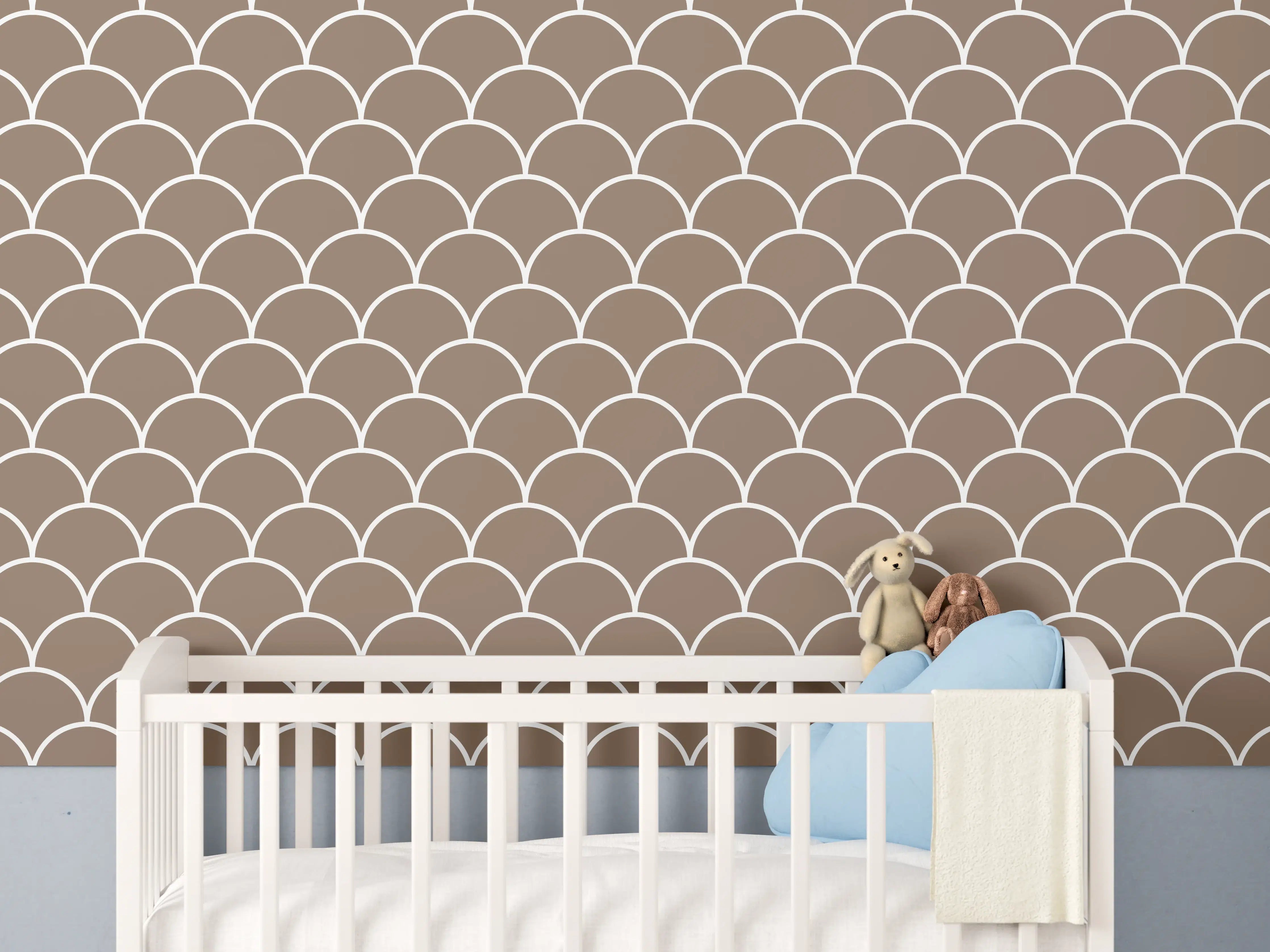 Babyzimmer Wandgestaltung - Simmetria Imperiale Sigaro in subtilen Grautönen