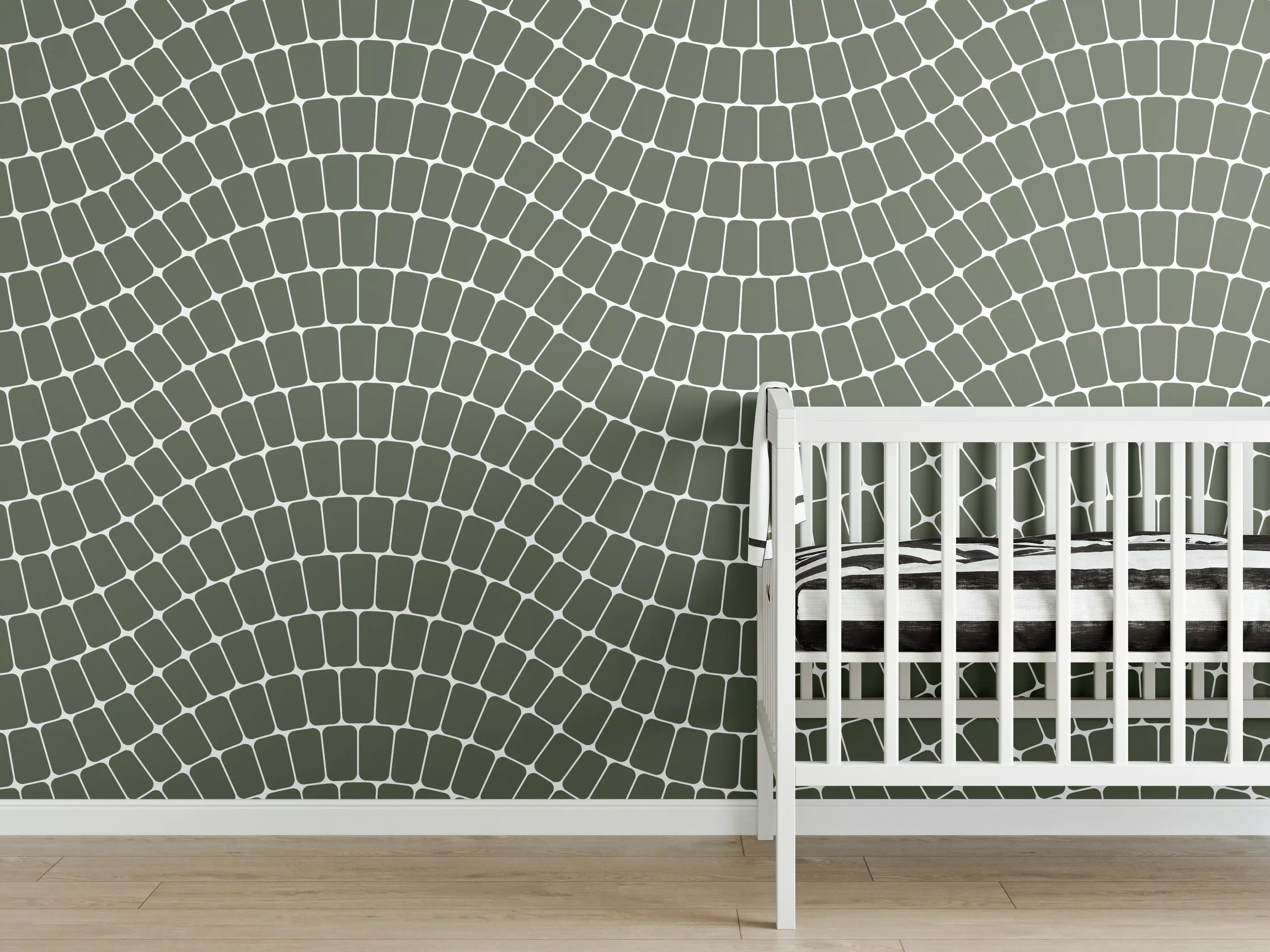 Babyzimmer Wandgestaltung - Sinuoso Bosco Green