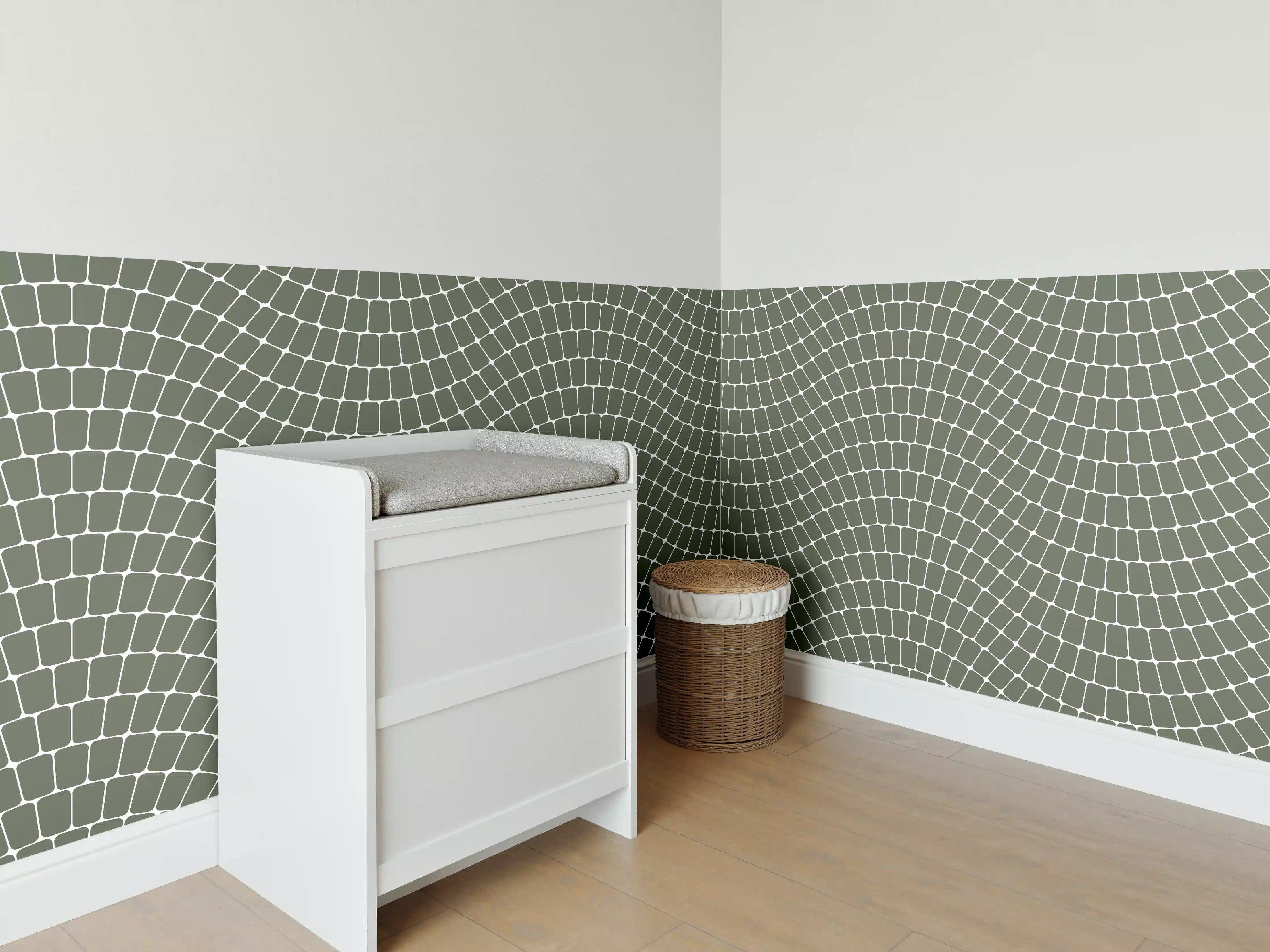 Babyzimmer Wandgestaltung - Sinuoso Bosco Green