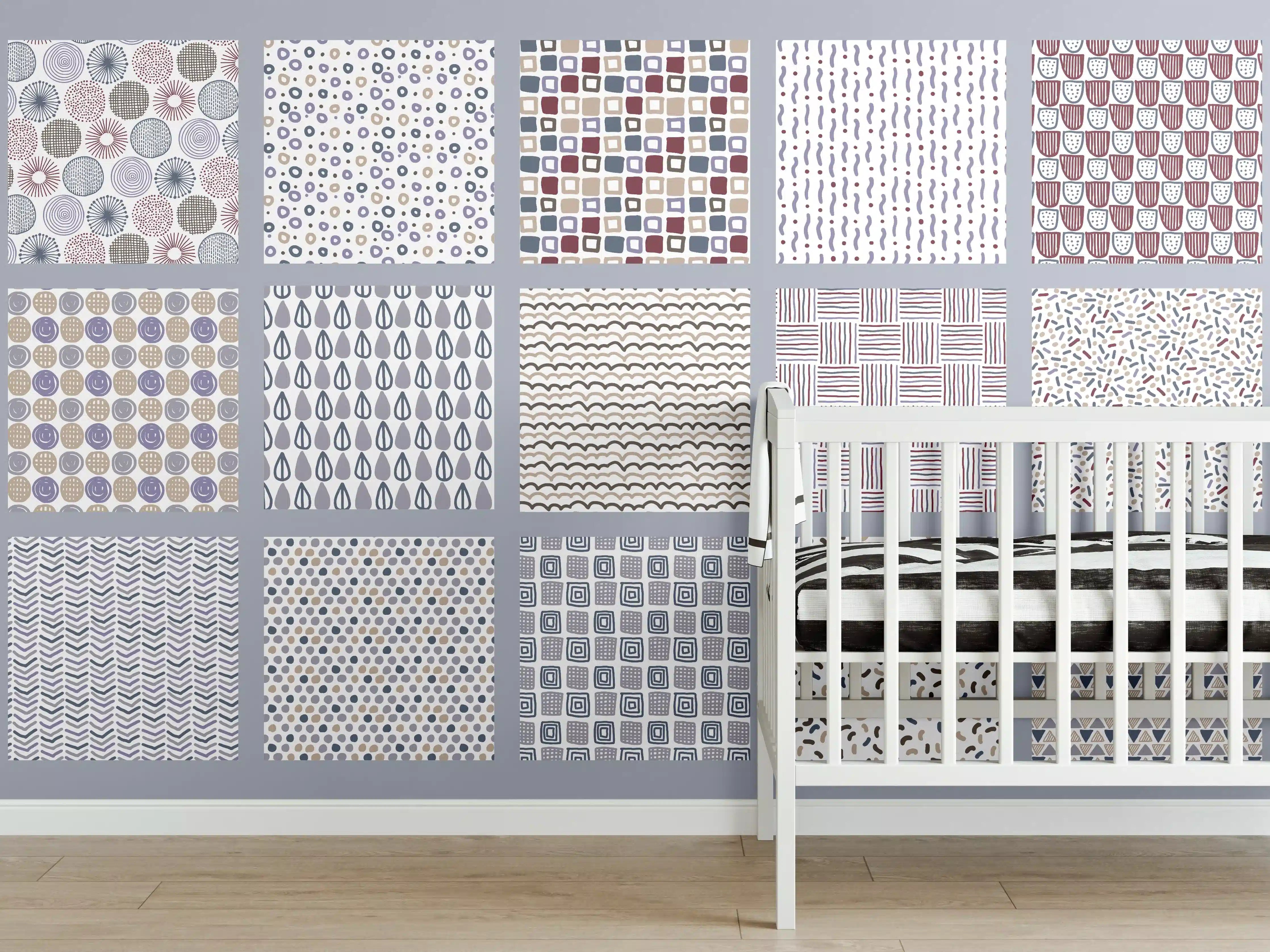 Babyzimmer Wandgestaltung - Skandinavische Nahtlos Abstrakt Muster
