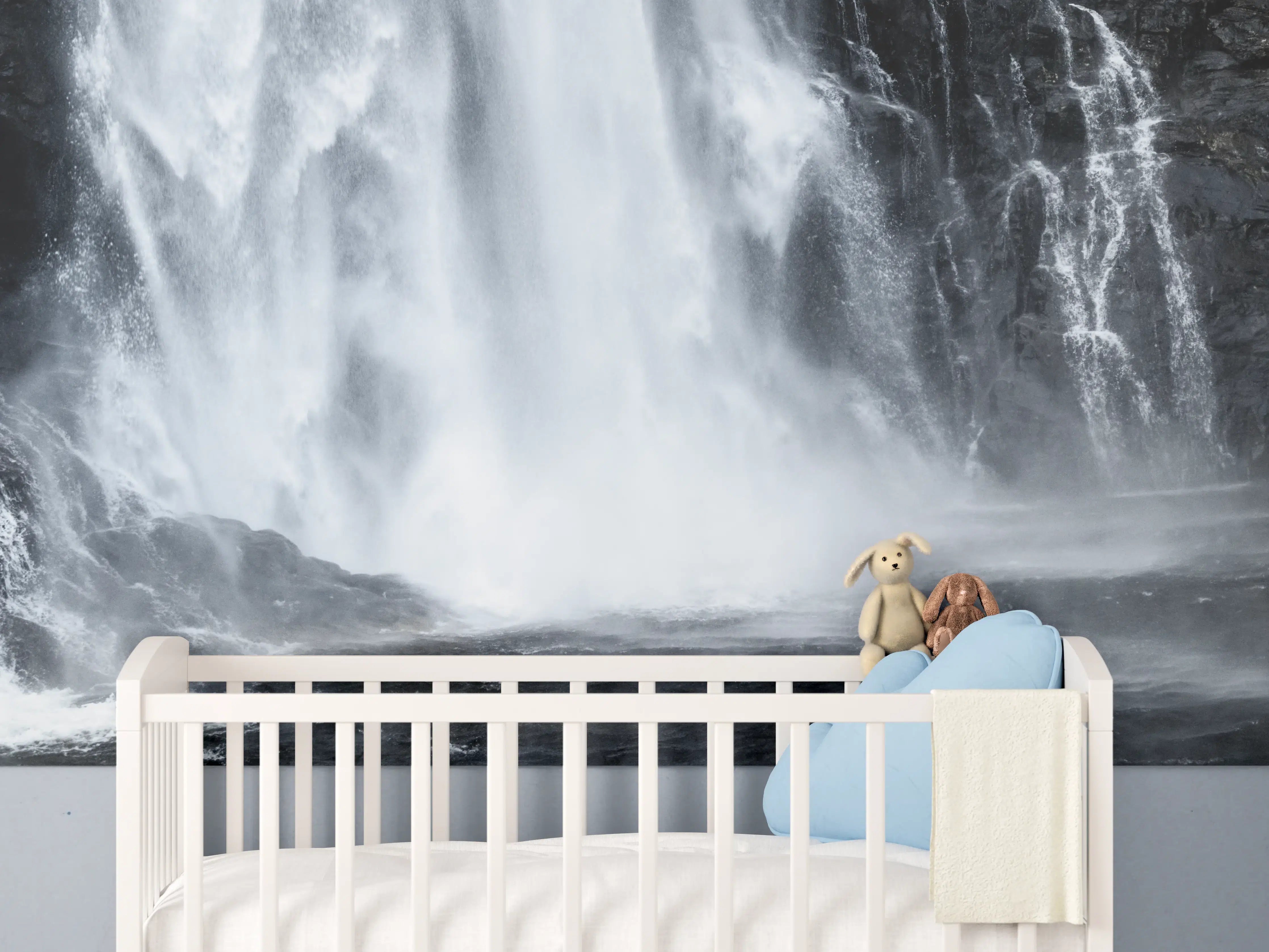 Babyzimmer Wandgestaltung - Skjervefossen Wasserfall