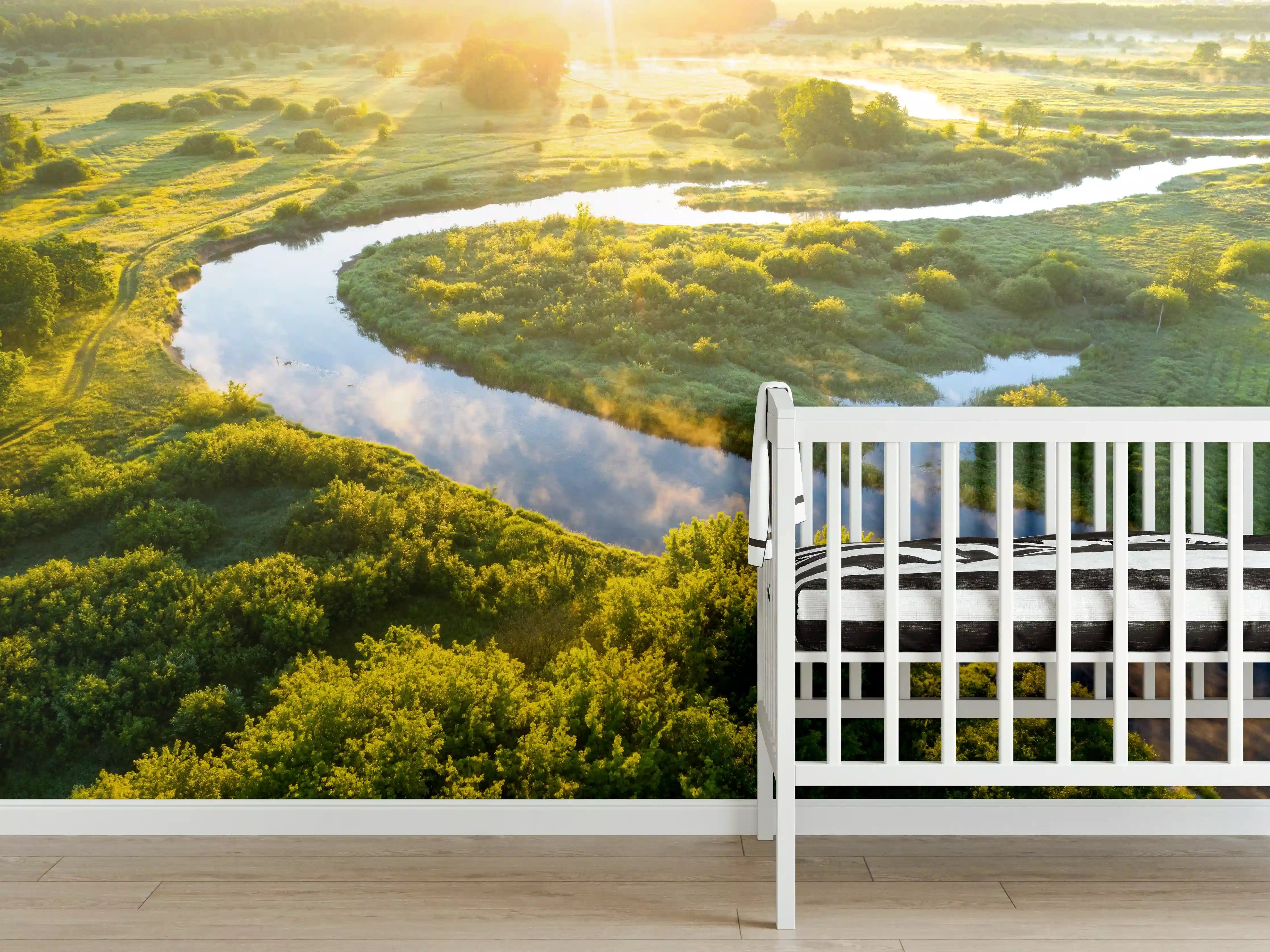 Babyzimmer Wandgestaltung - Sommermorgen am Fluss im Arizona