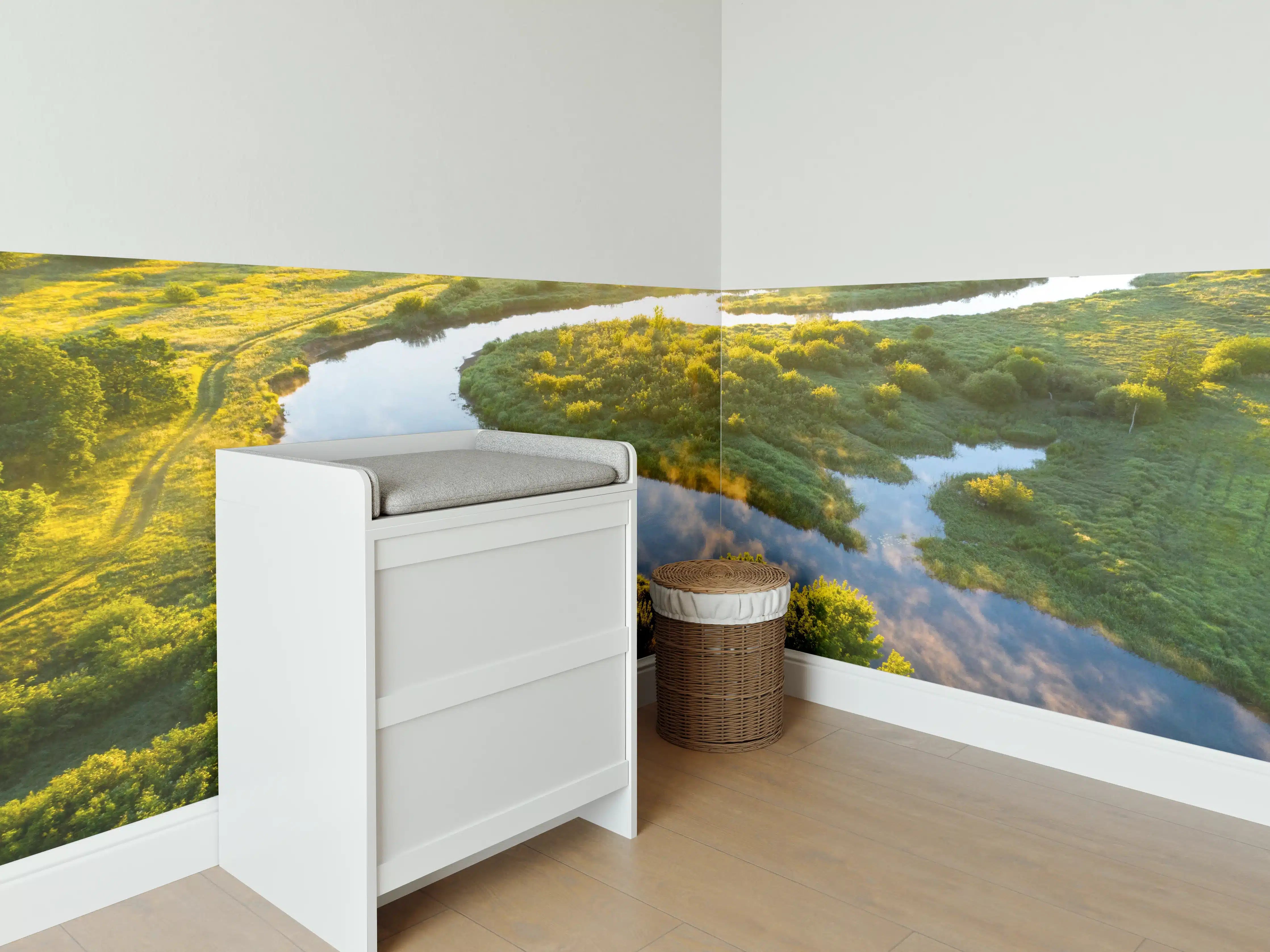 Babyzimmer Wandgestaltung - Sommermorgen am Fluss im Arizona