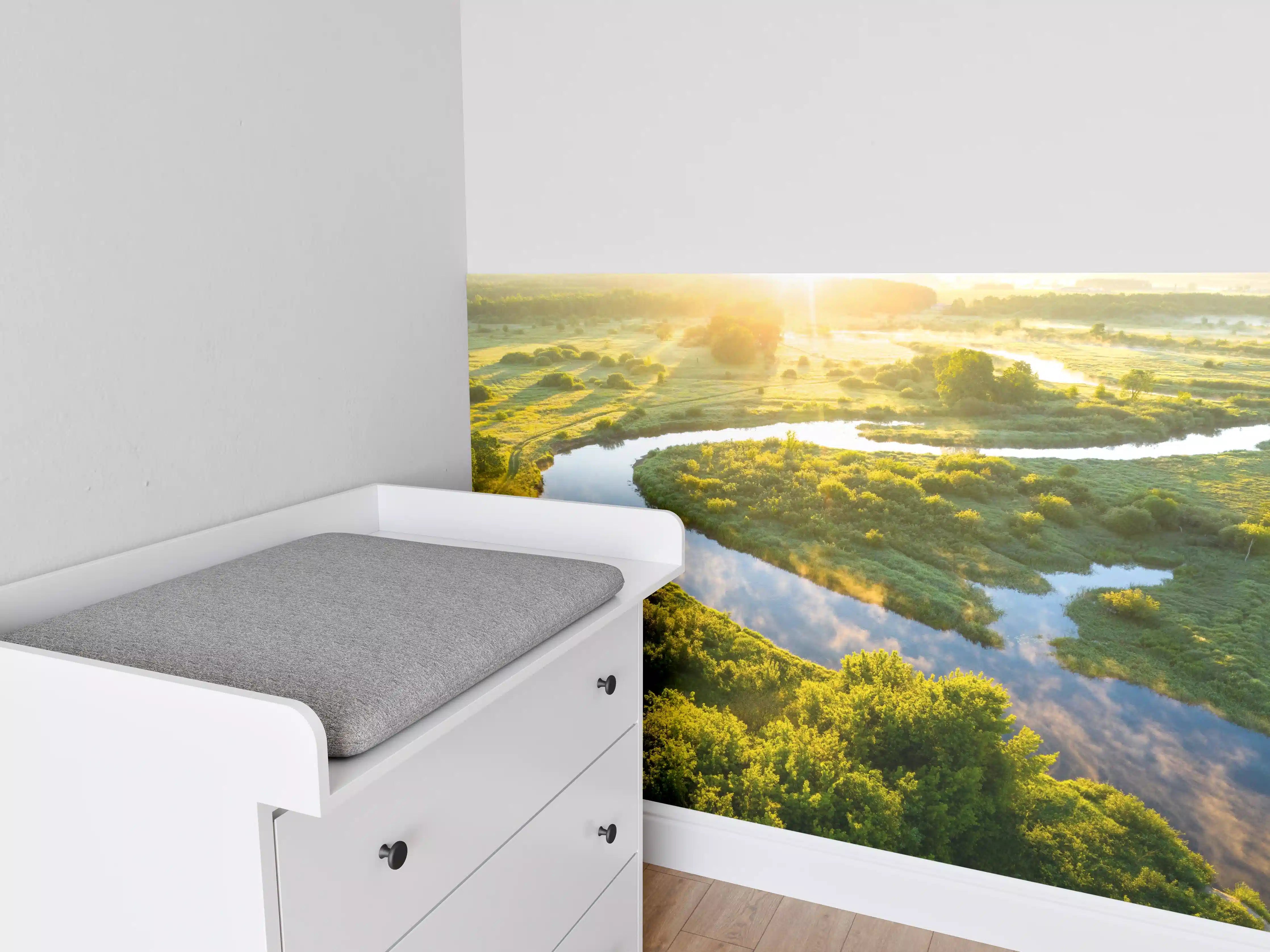 Babyzimmer Wandgestaltung - Sommermorgen am Fluss im Arizona
