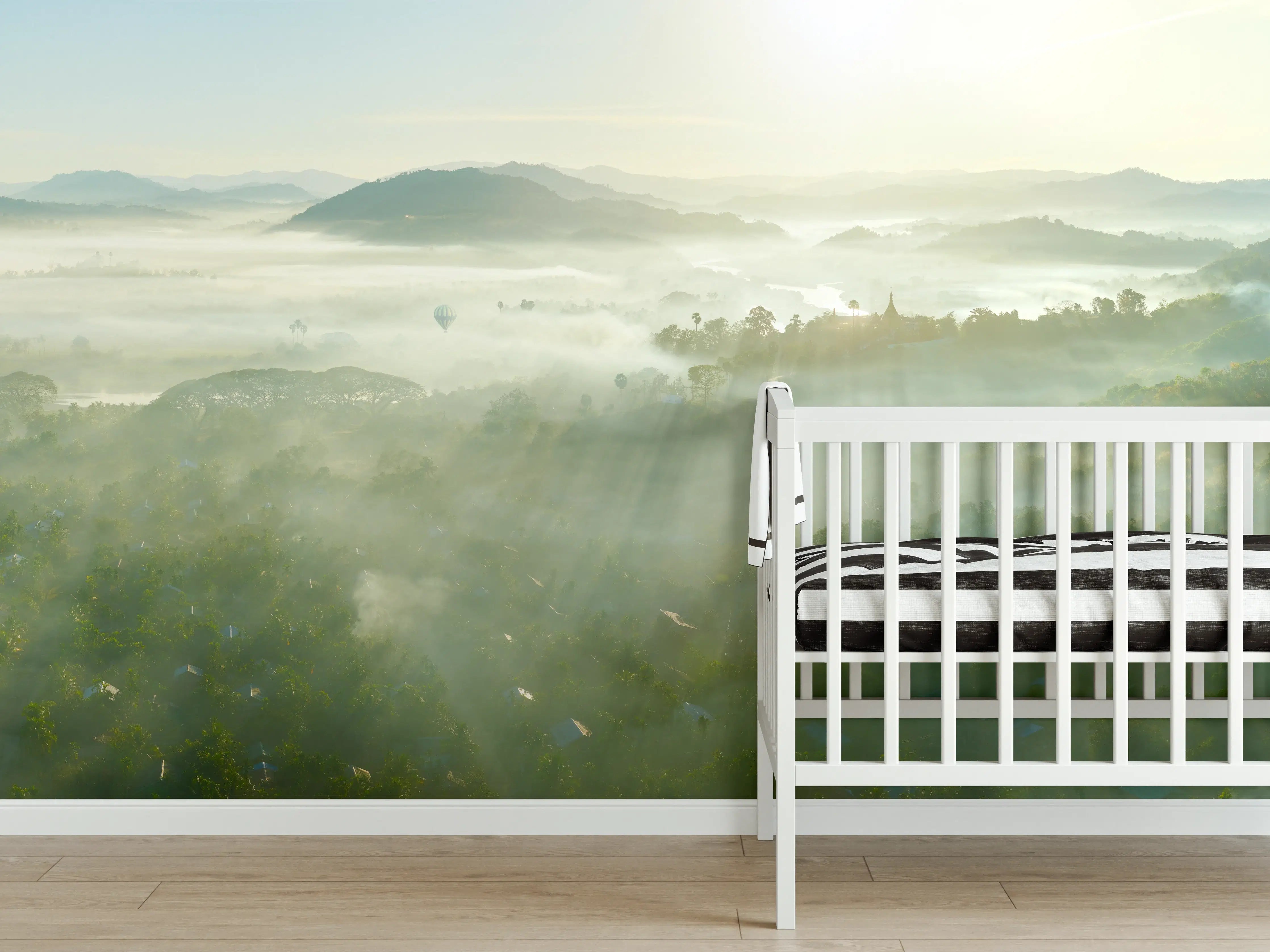Babyzimmer Wandgestaltung - Sonnenaufgang in den Bergen Myanmars