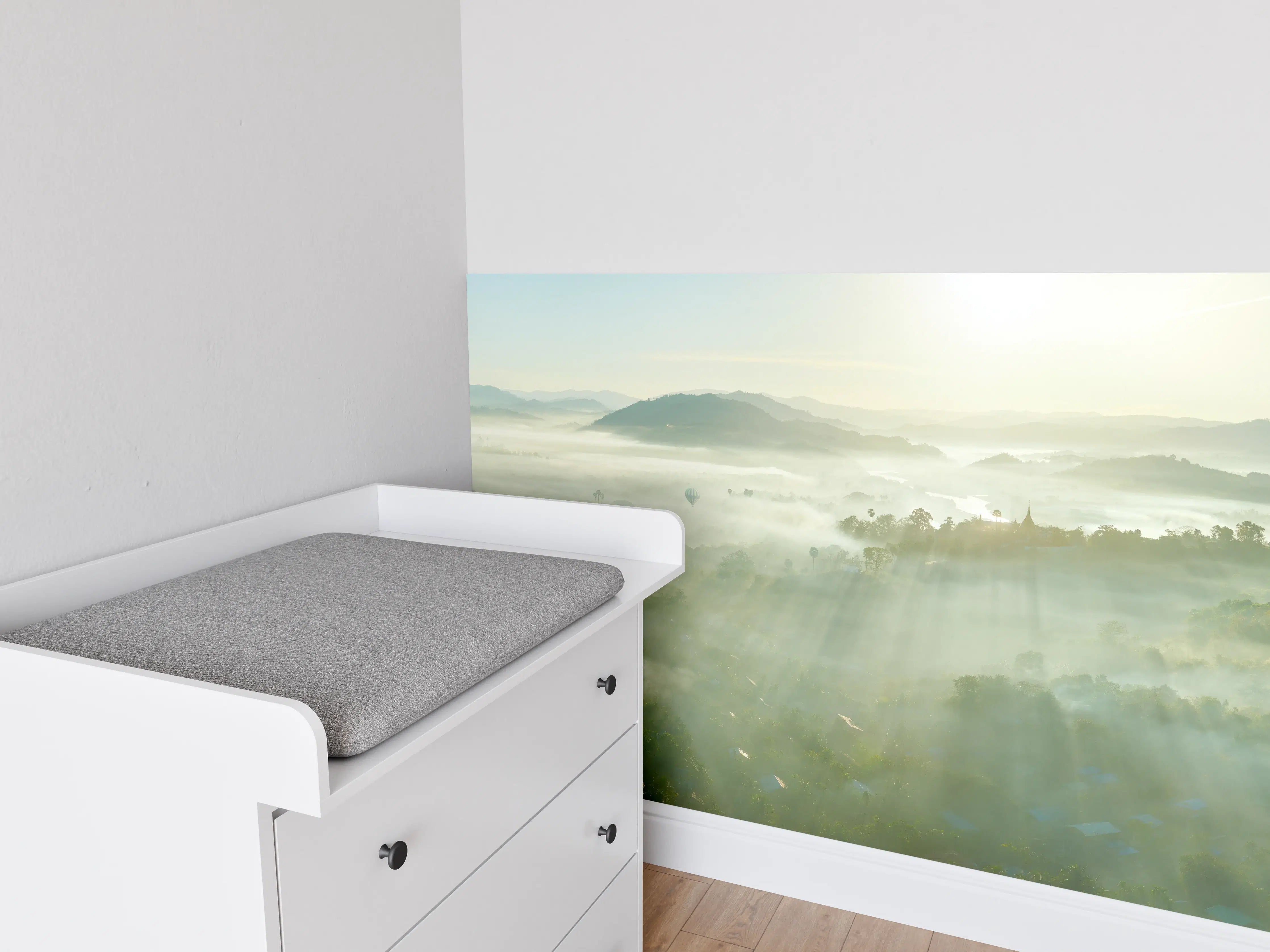 Babyzimmer Wandgestaltung - Sonnenaufgang in den Bergen Myanmars