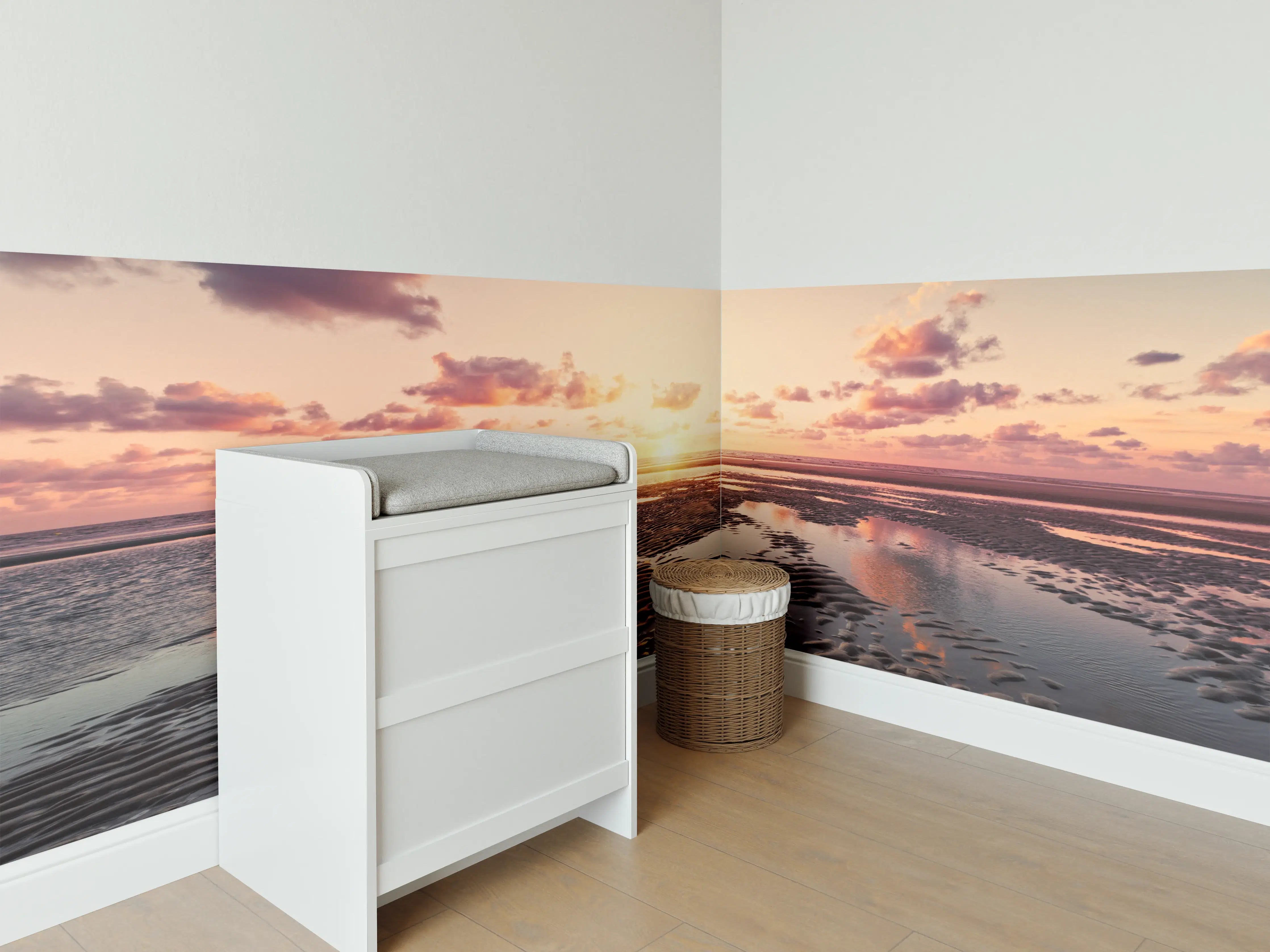 Babyzimmer Wandgestaltung - Sonnenuntergang - Nordsee