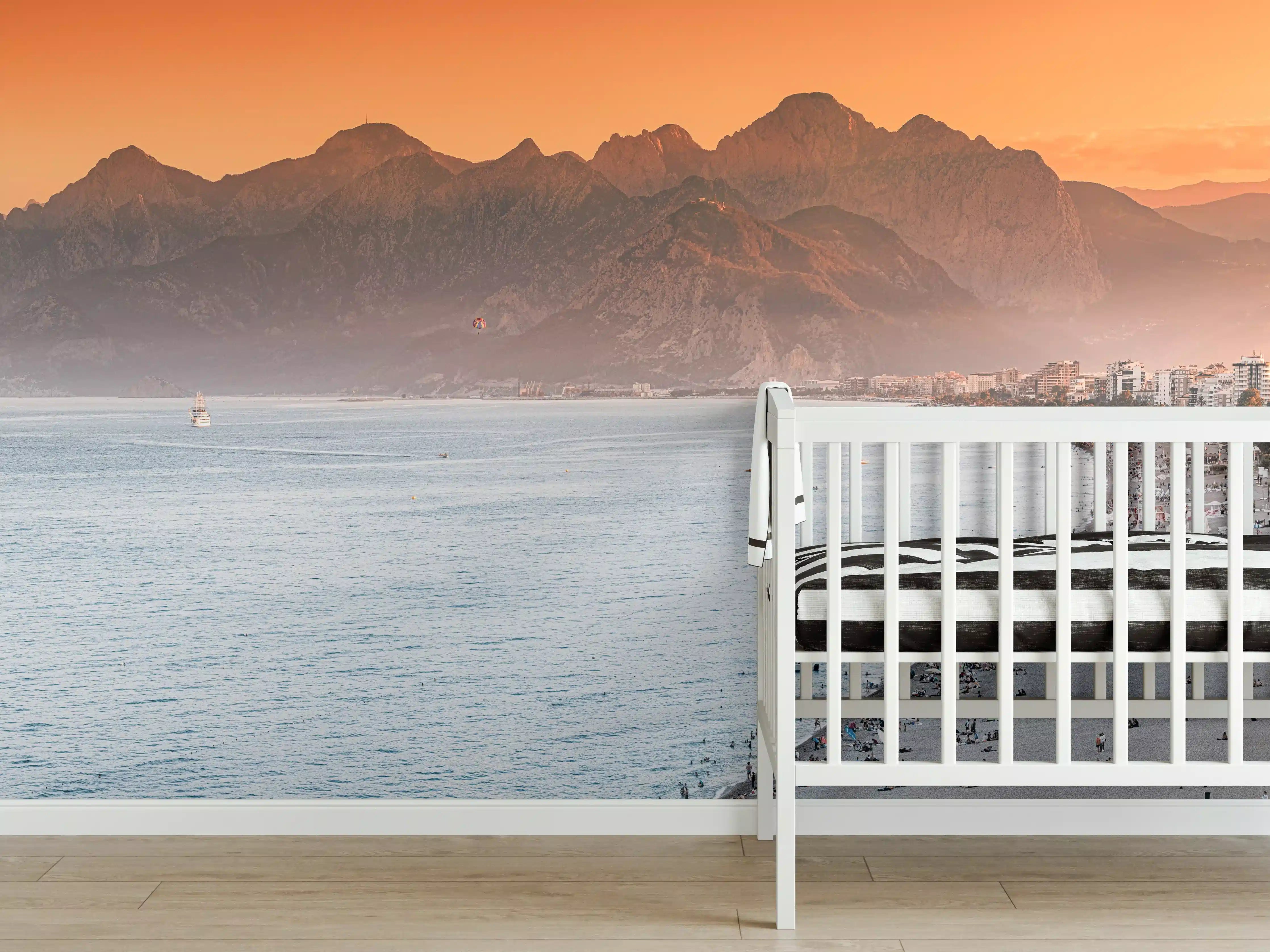 Babyzimmer Wandgestaltung - Sonnenuntergang Konyaalti Strand Türkei
