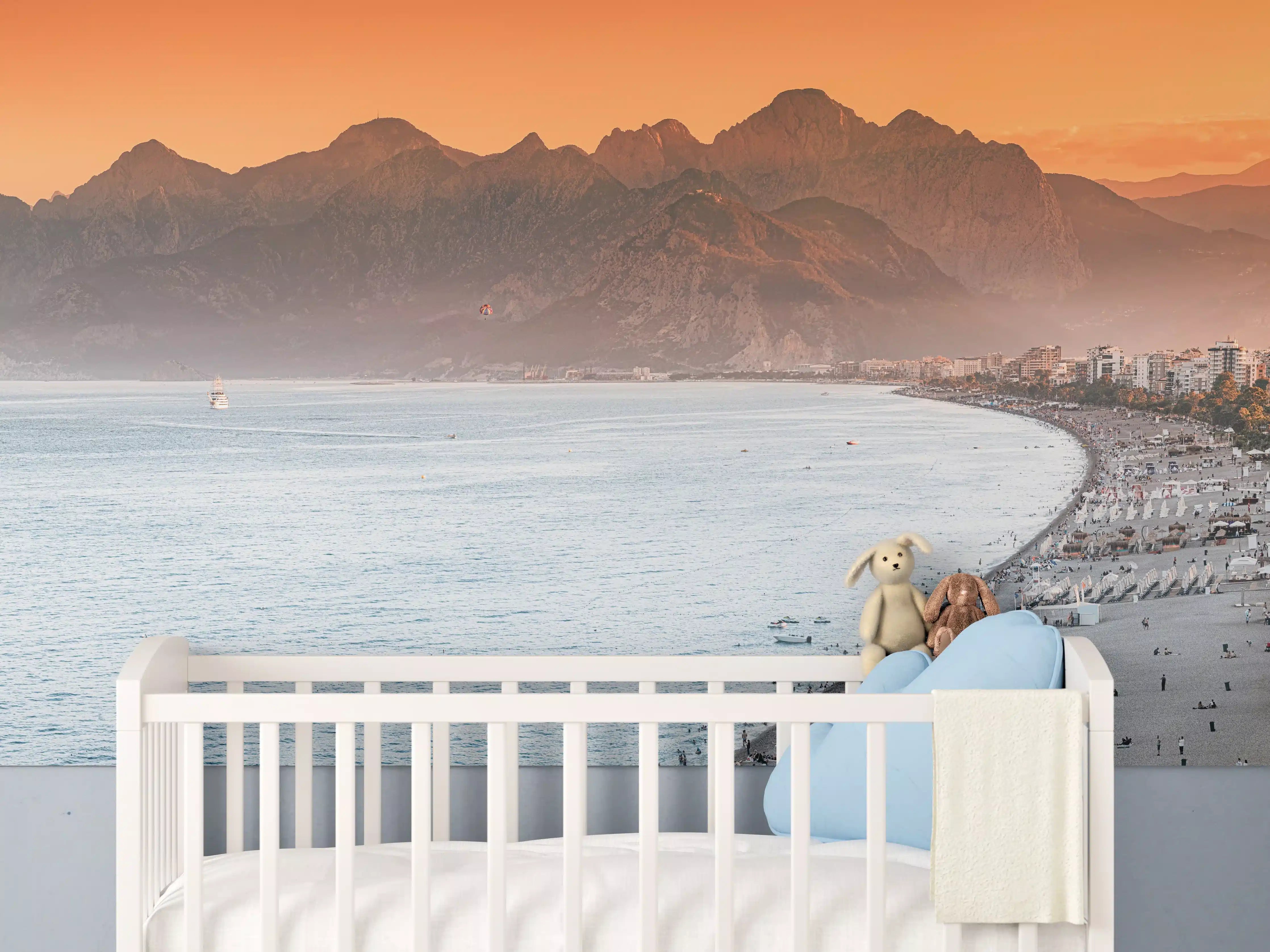 Babyzimmer Wandgestaltung - Sonnenuntergang Konyaalti Strand Türkei