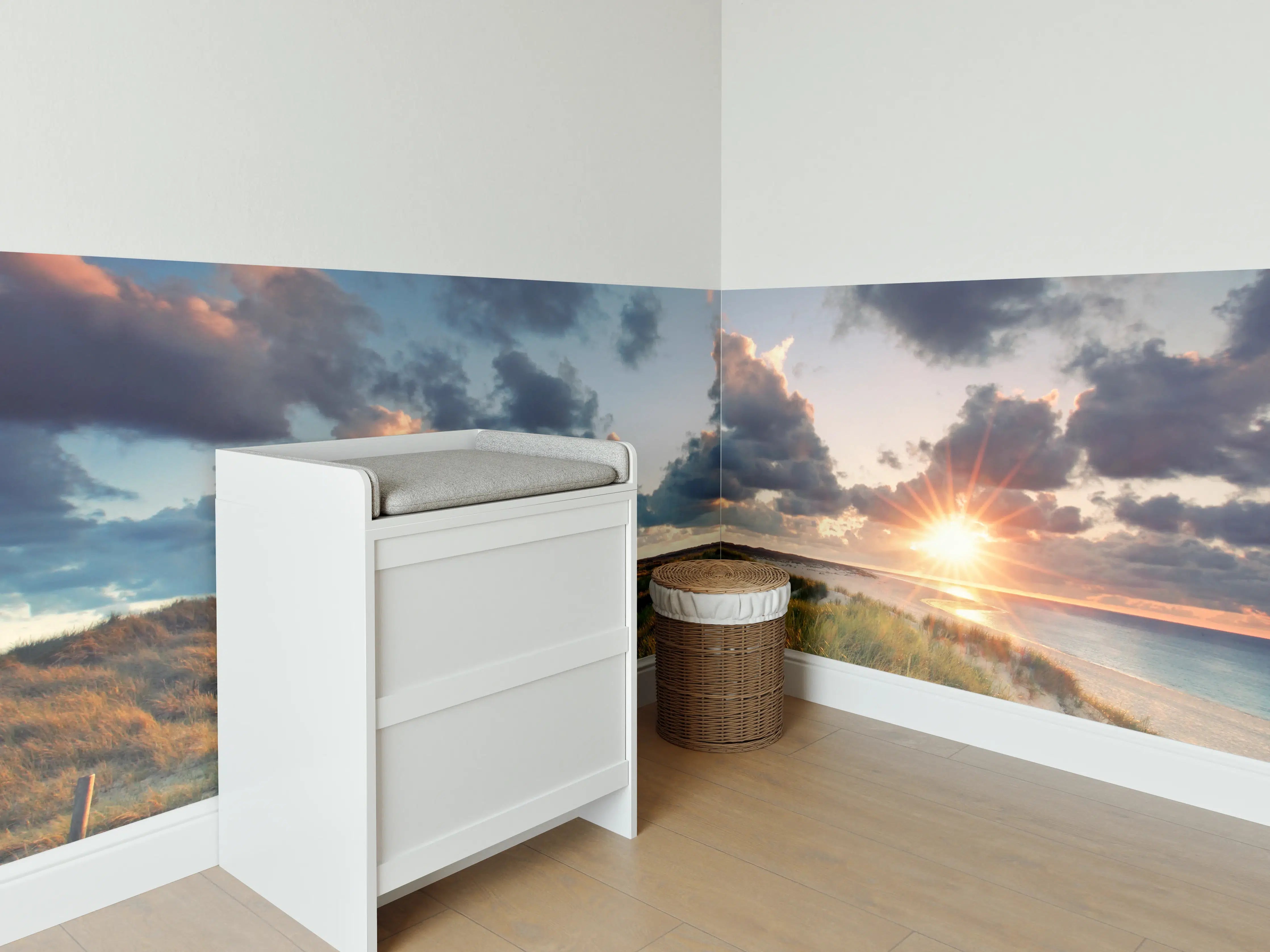 Babyzimmer Wandgestaltung - Sonnenuntergang Panorama - Sylt