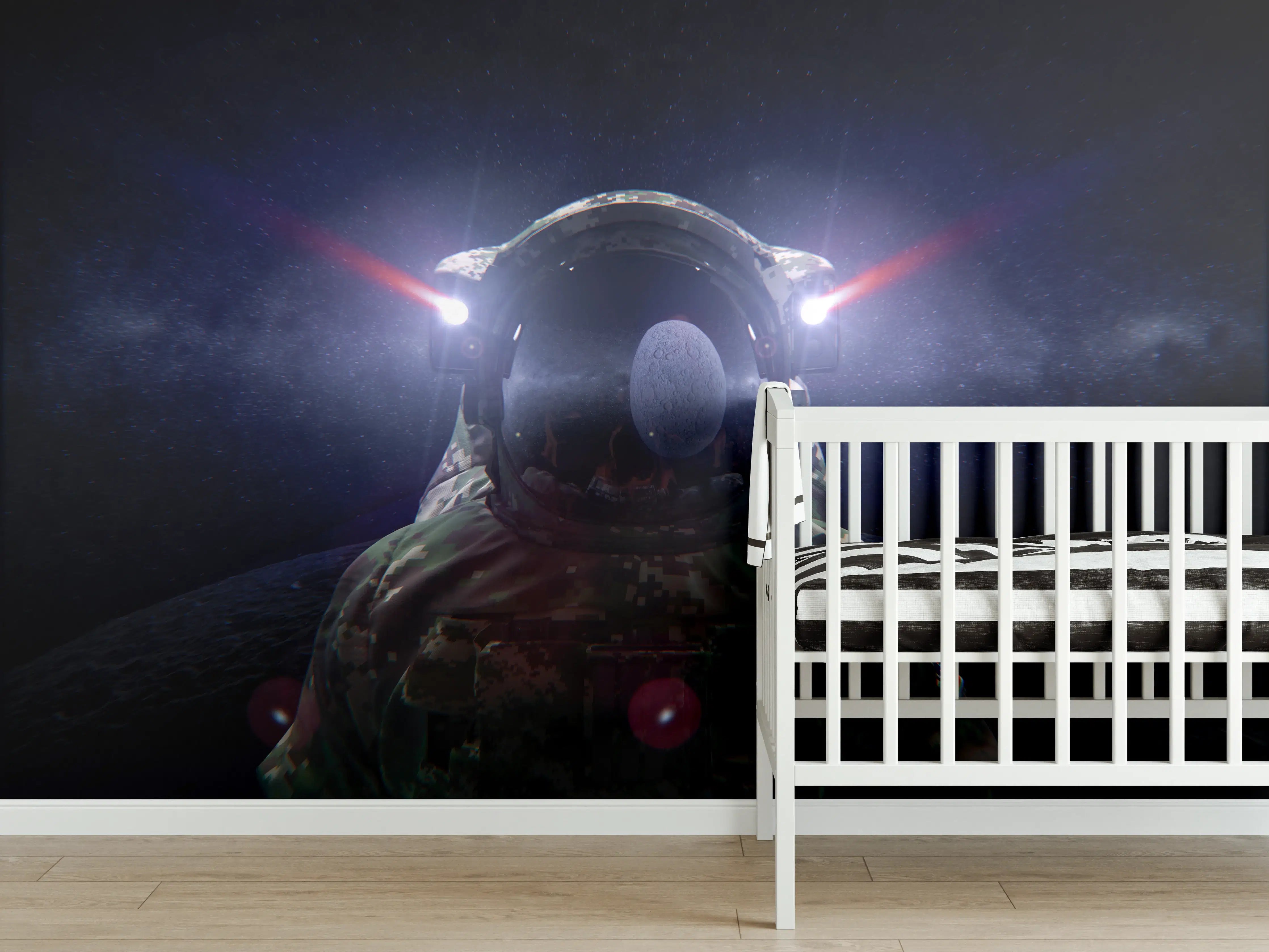 Babyzimmer Wandgestaltung - Space Force Soldat im Tarnanzug