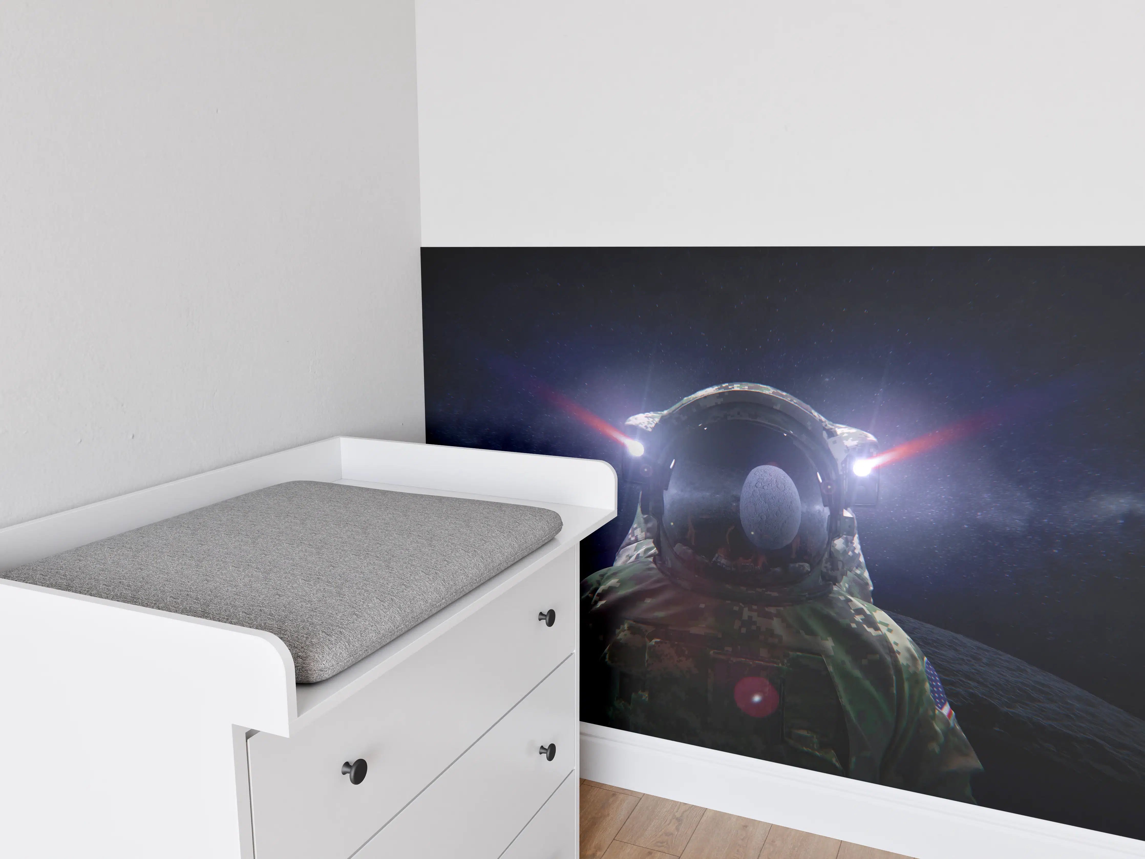 Babyzimmer Wandgestaltung - Space Force Soldat im Tarnanzug