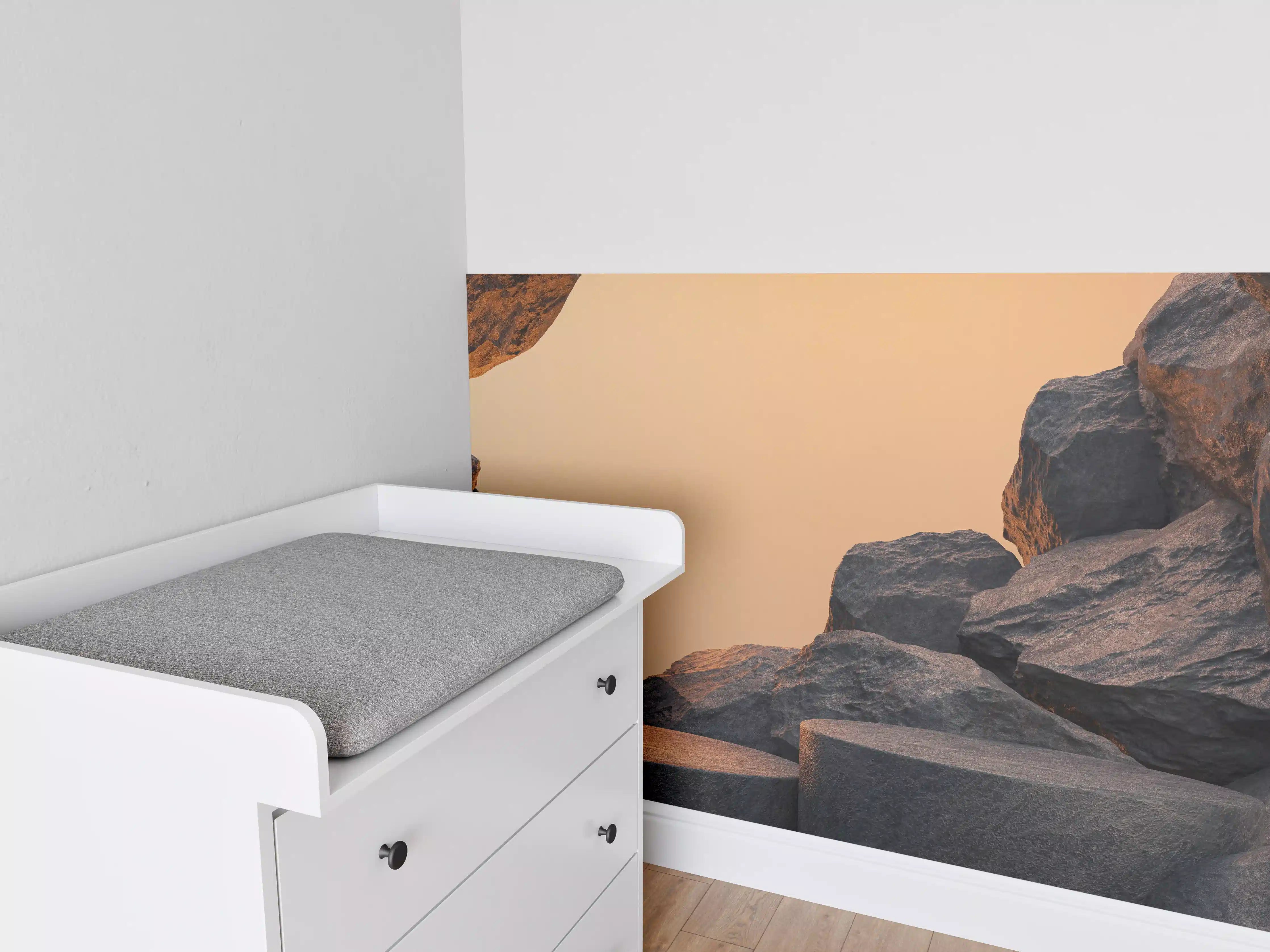 Babyzimmer Wandgestaltung - Steiniger Hintergrund - Grau