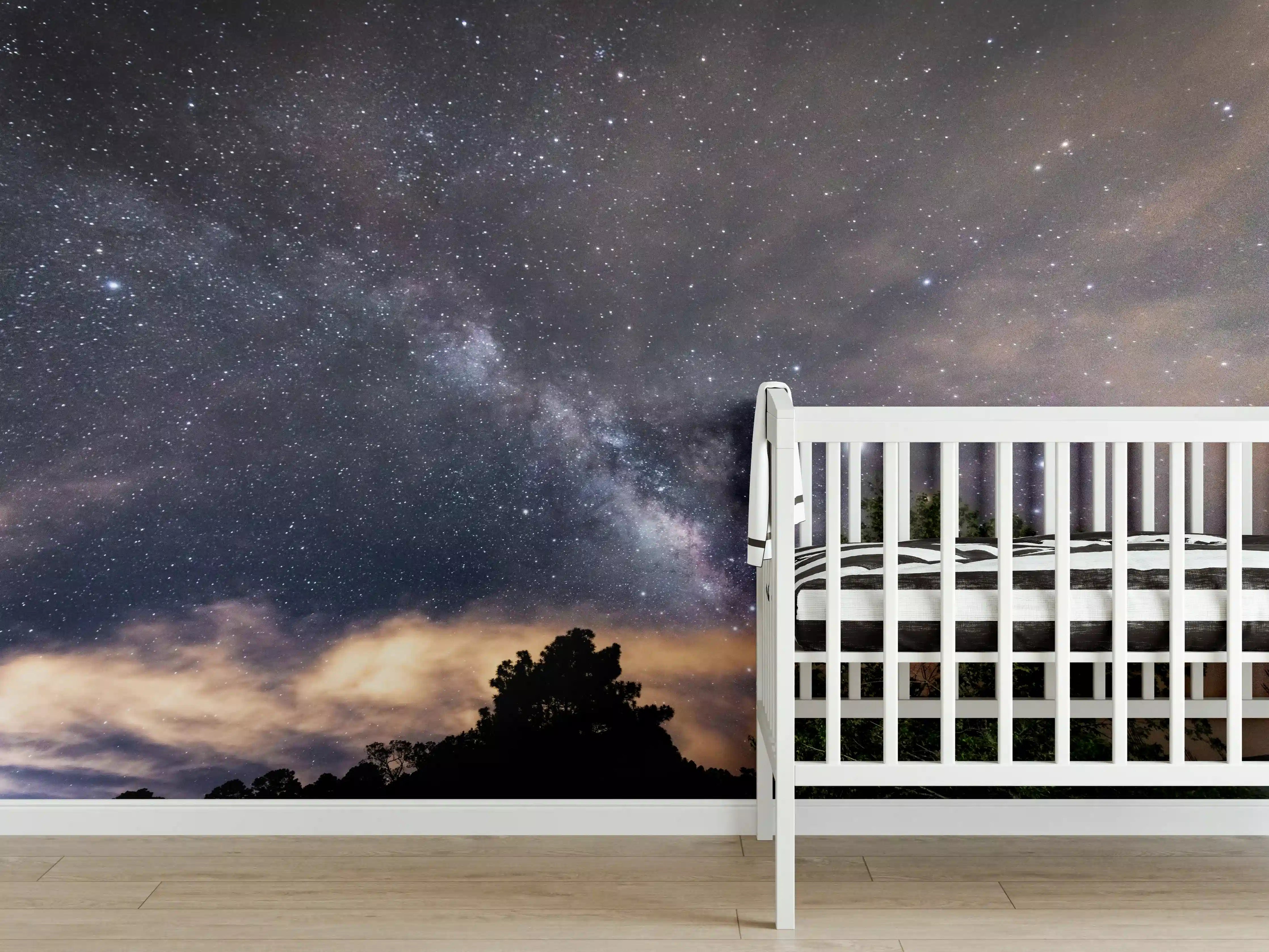 Babyzimmer Wandgestaltung - Sterne im Himmel bei Nacht