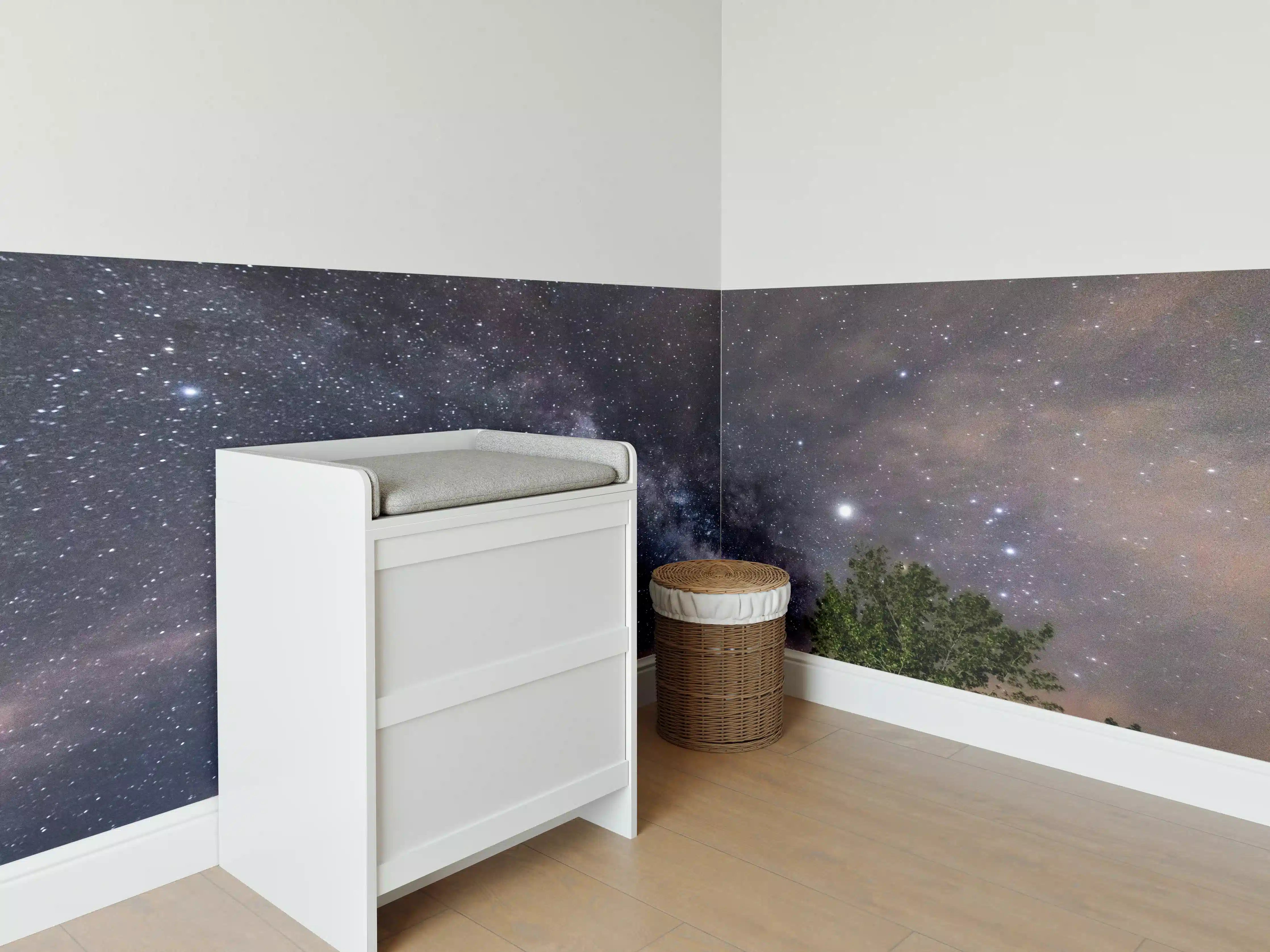 Babyzimmer Wandgestaltung - Sterne im Himmel bei Nacht
