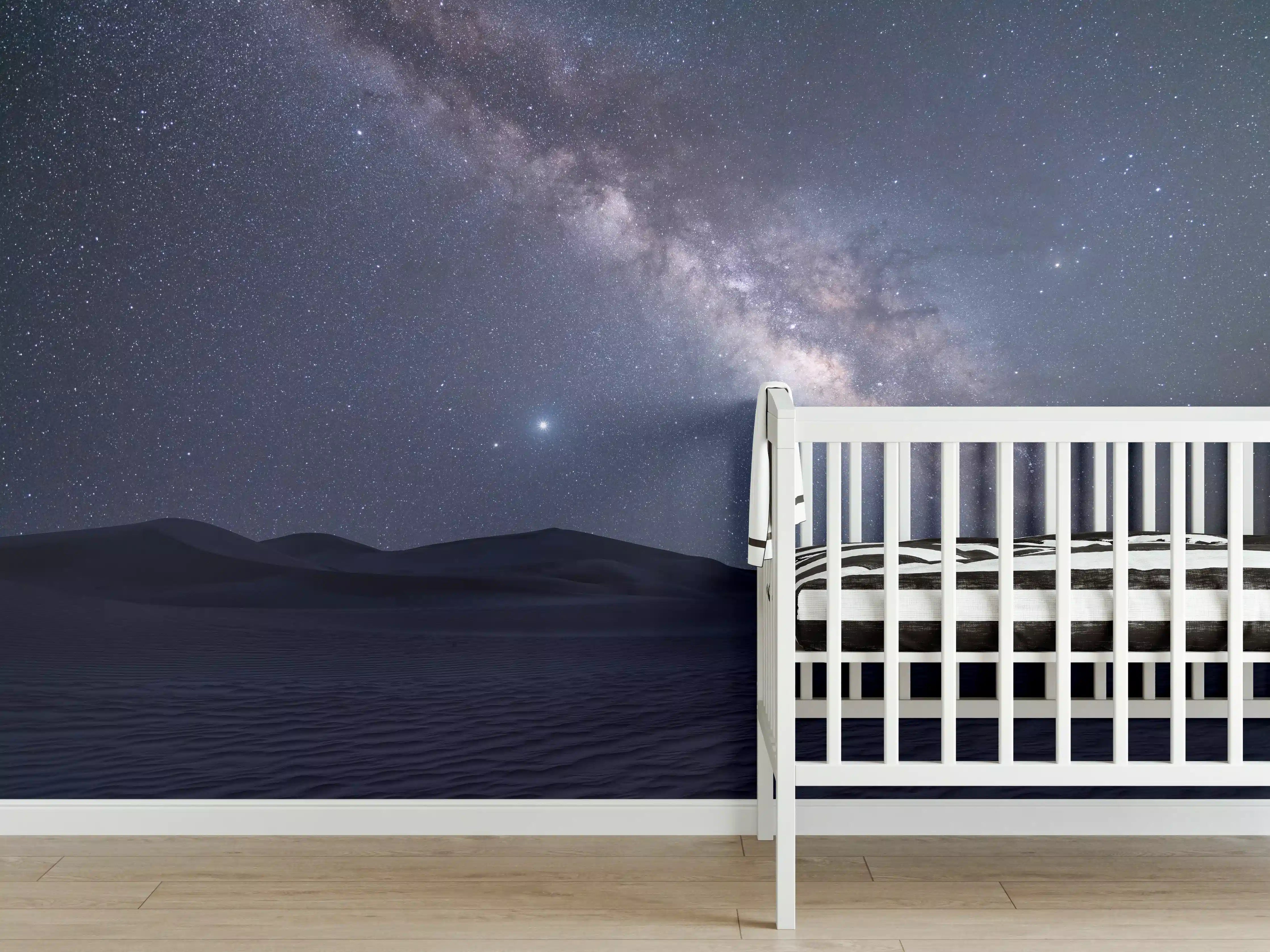 Babyzimmer Wandgestaltung - Sternenklarer Nachthimmel