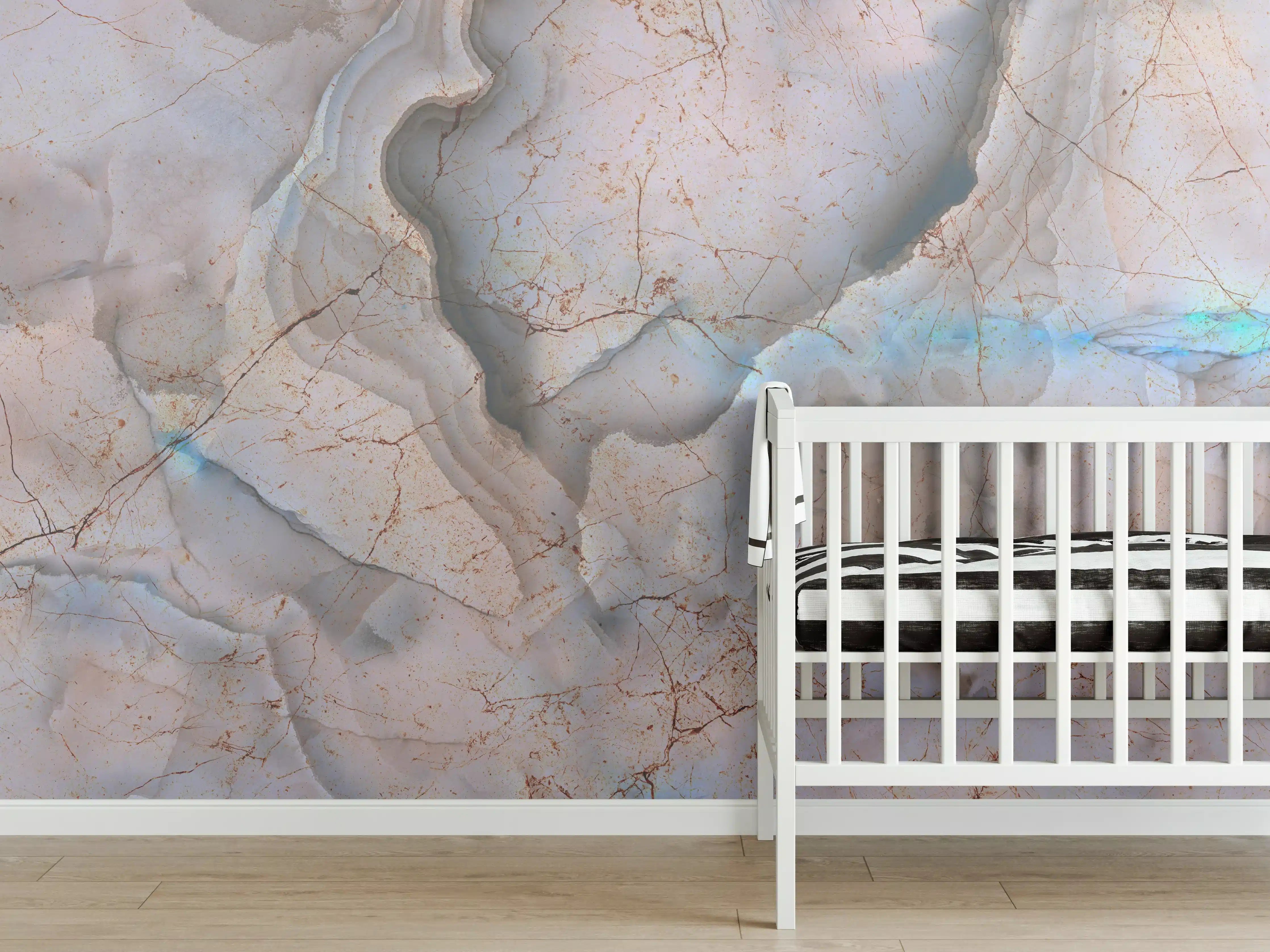 Babyzimmer Wandgestaltung - Stilvolle Marmor Mischung