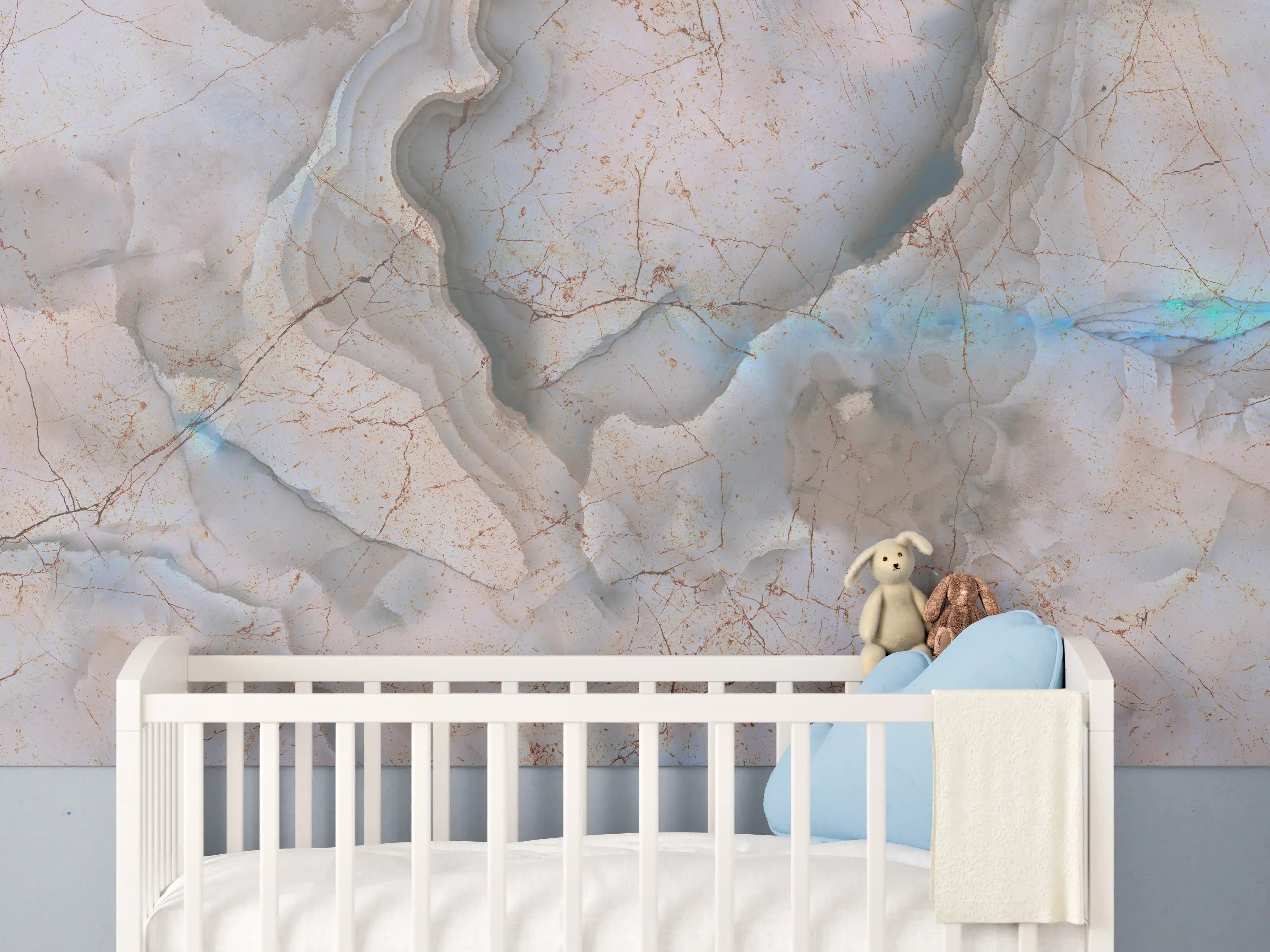 Babyzimmer Wandgestaltung - Stilvolle Marmor Mischung