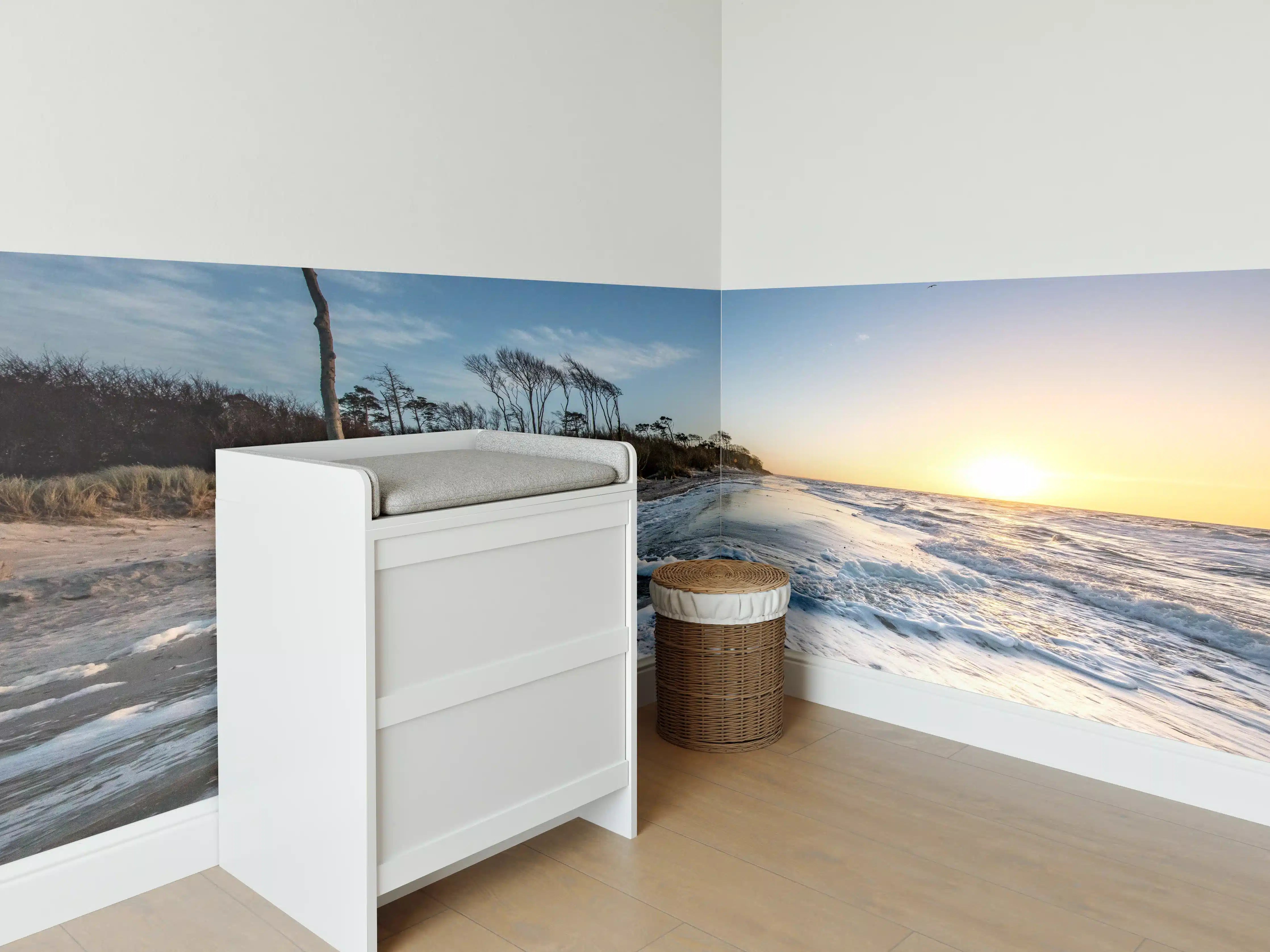 Babyzimmer Wandgestaltung - Strand in Rügen bei Sonnenaufgang