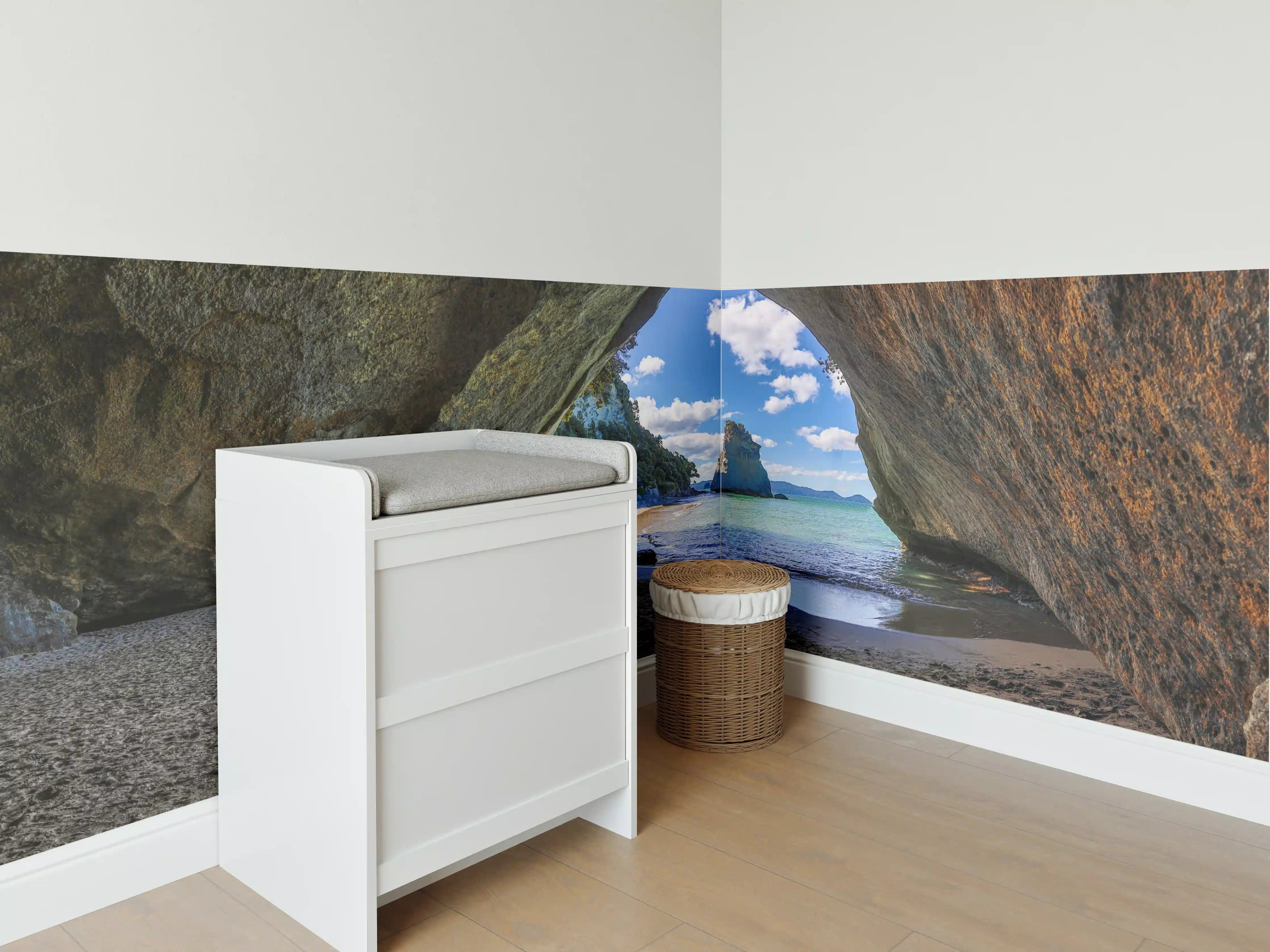 Babyzimmer Wandgestaltung - Strandblick auf Hoho-Rock