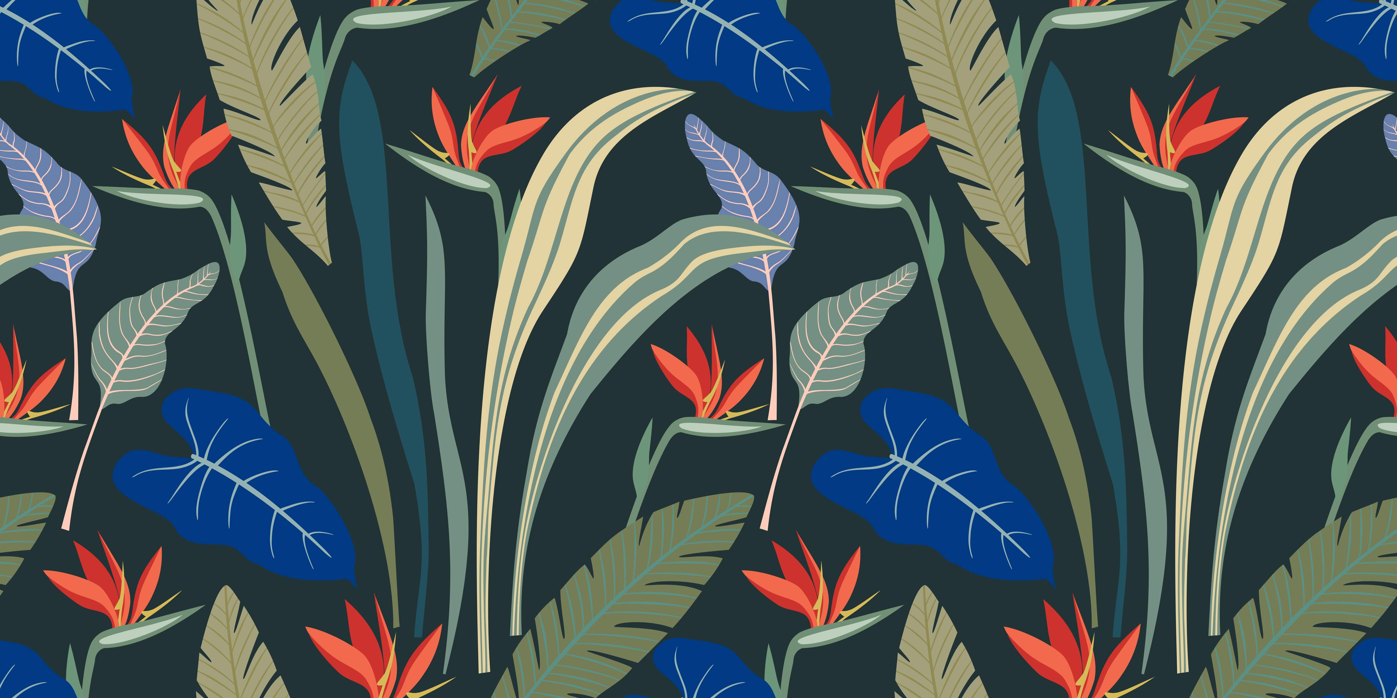 Babyzimmer Wandgestaltung-Strelitzia Tropische Blütenpracht