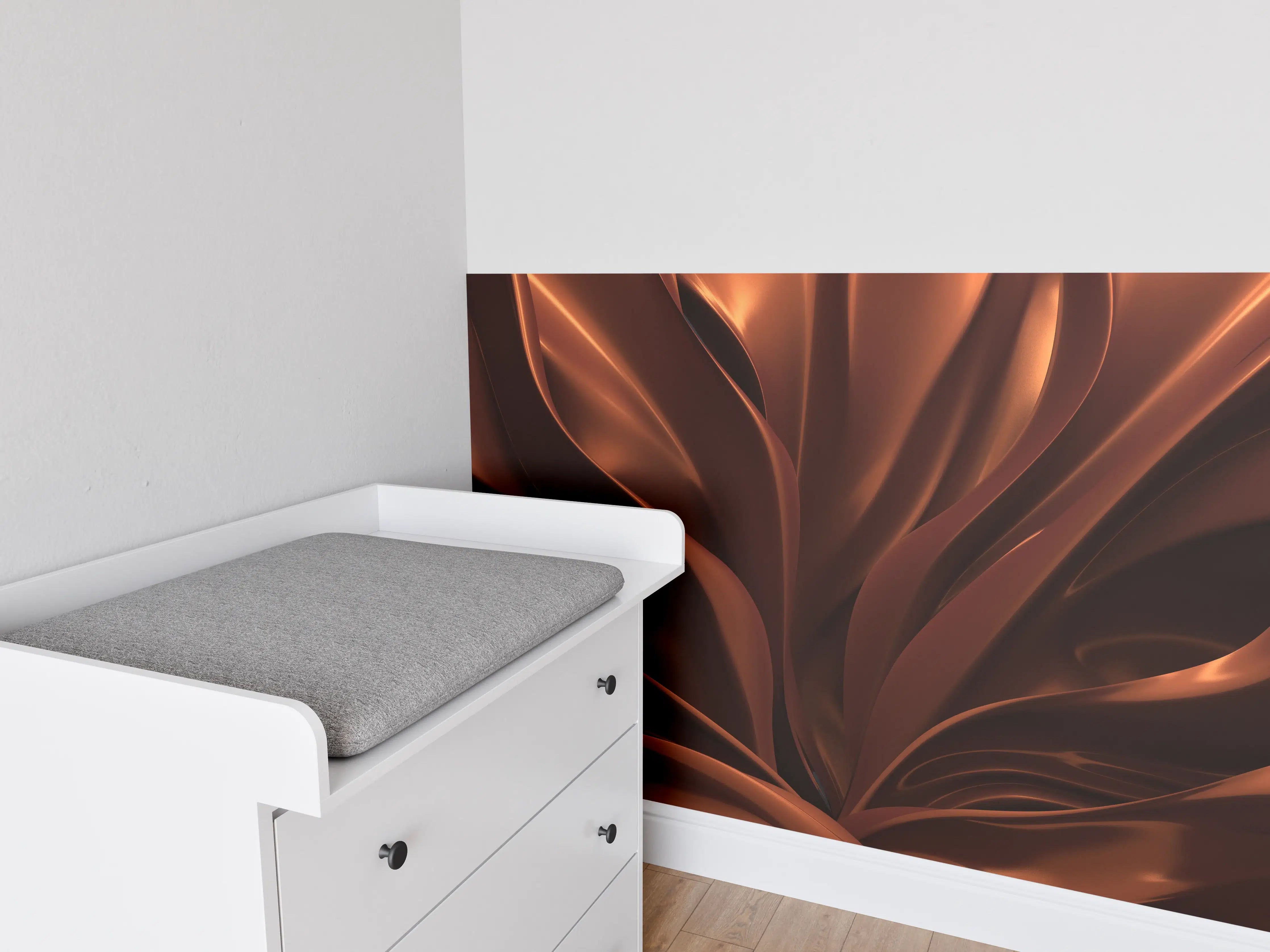 Babyzimmer Wandgestaltung - Strömendes Schokoladen Muster