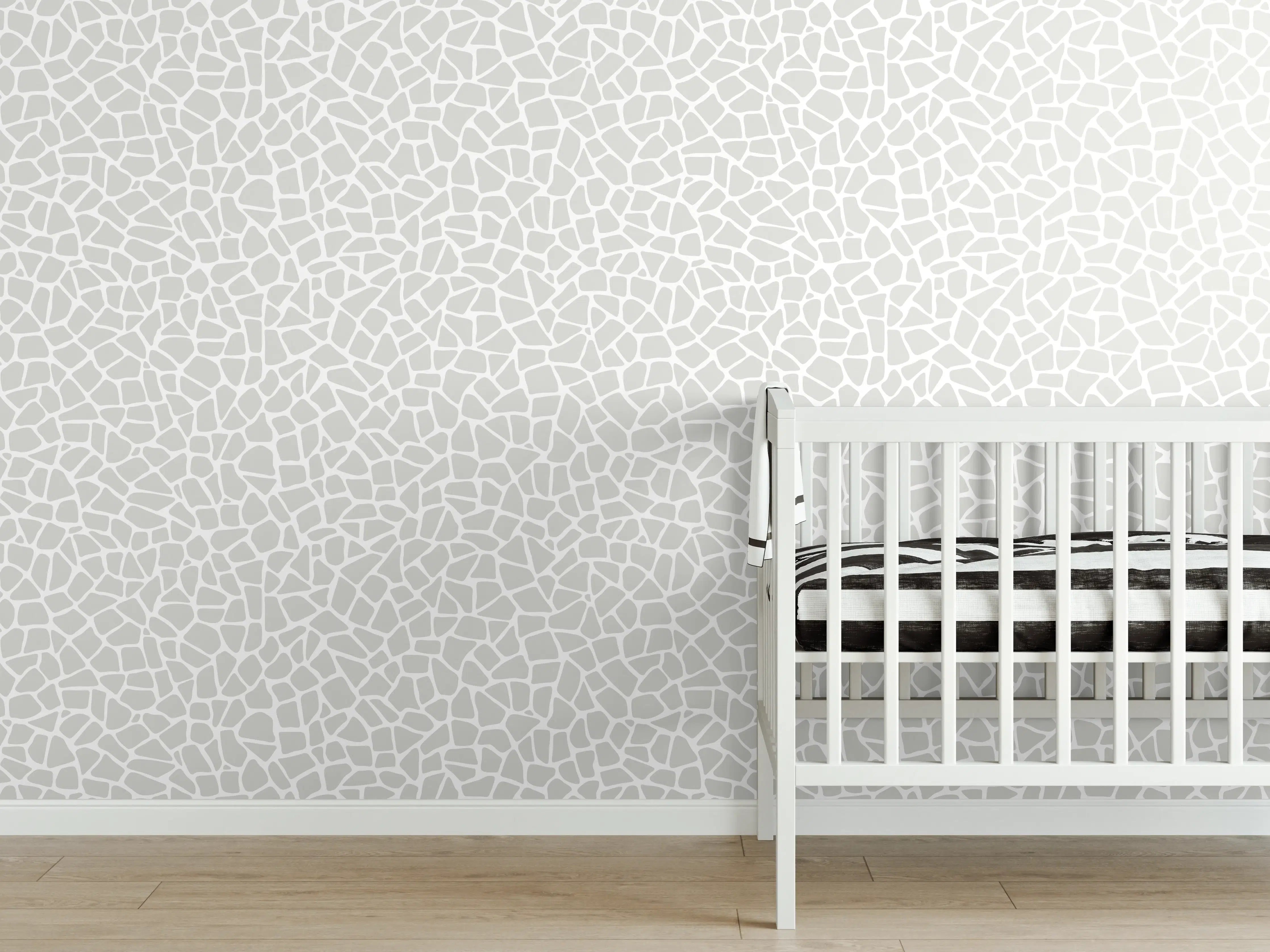 Babyzimmer Wandgestaltung - Strukturiertes Weiß-Graues Muster