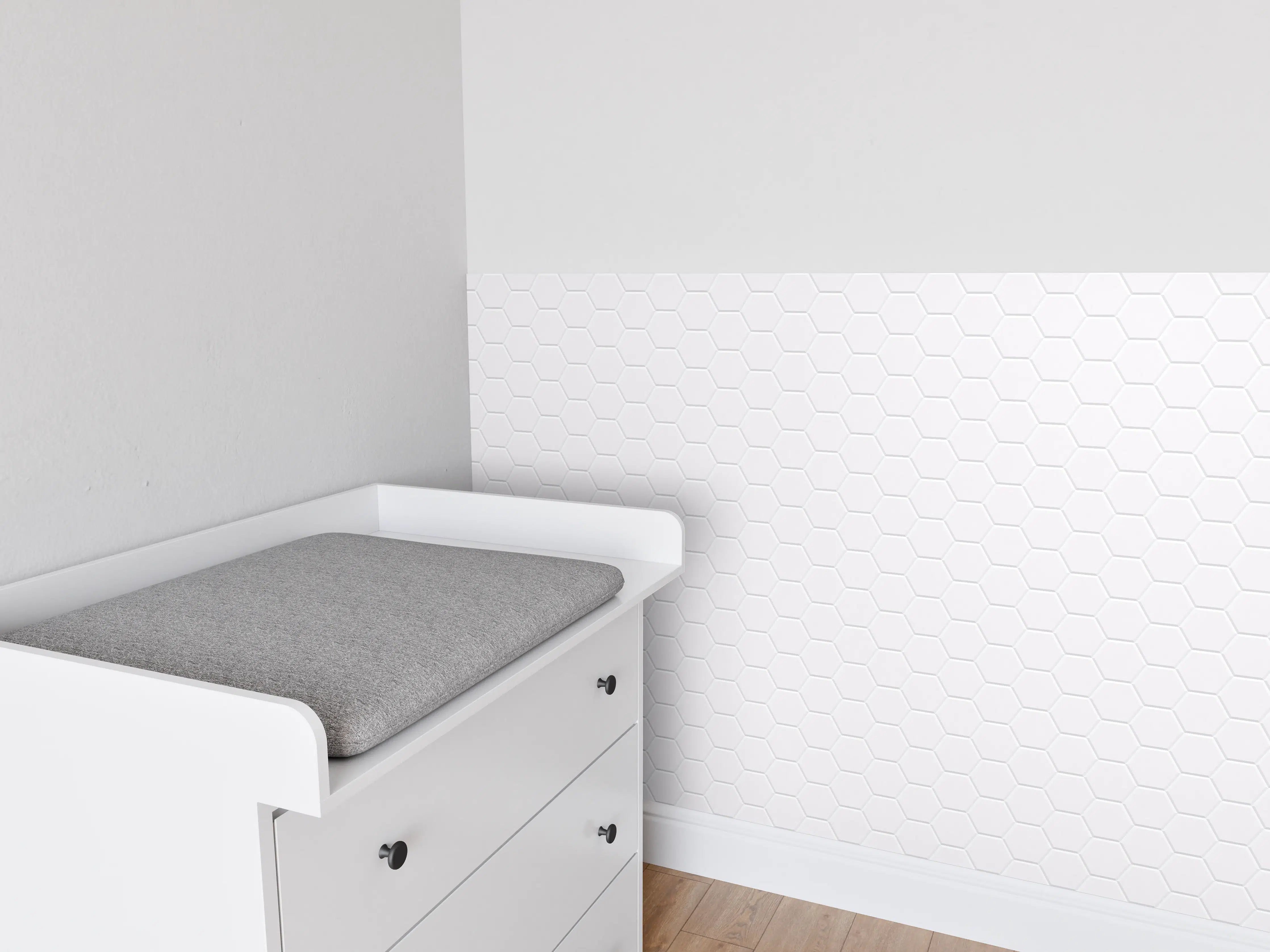 Babyzimmer Wandgestaltung - Stylische Weiß-Grau Wandtextur
